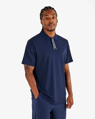 Malbon Block Placket Polo - Navy