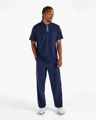 Malbon Block Placket Polo - Navy