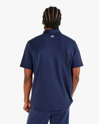 Malbon Block Placket Polo - Navy