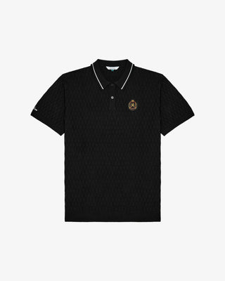 Malbon Crest Knit Polo - Black