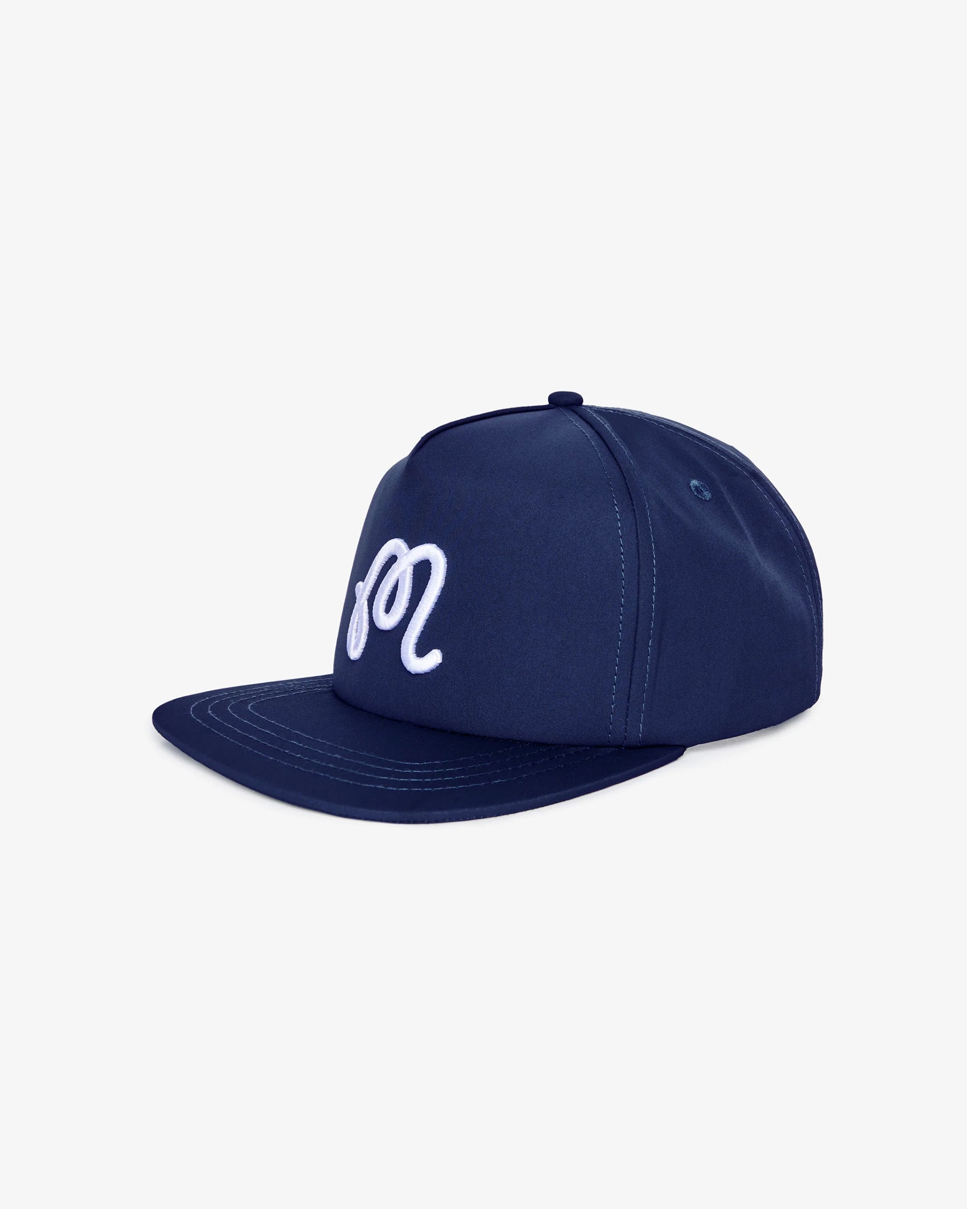 Malbon M Snapback Hat - Navy