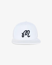 Malbon M Snapback Hat - White