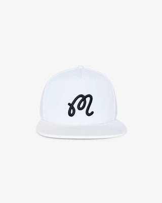 Malbon M Snapback Hat - White