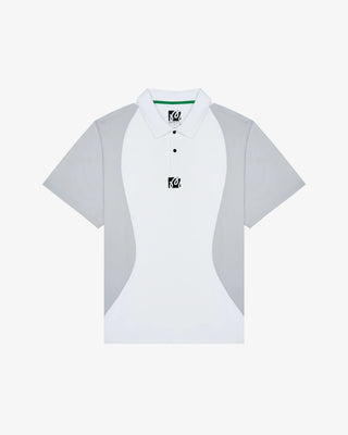 Malbon Performance Pique Polo - White/Silver
