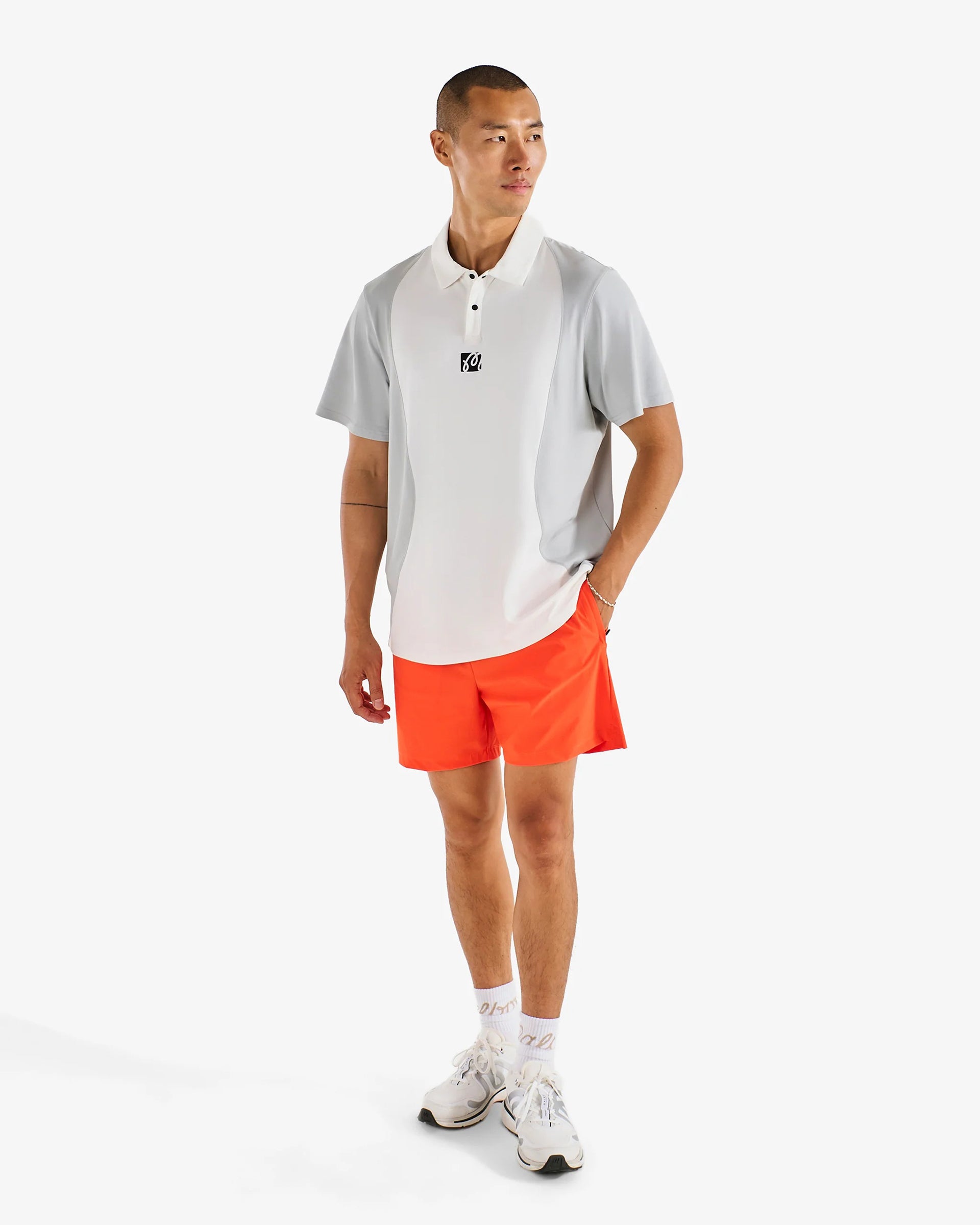 Malbon Performance Pique Polo - White/Silver