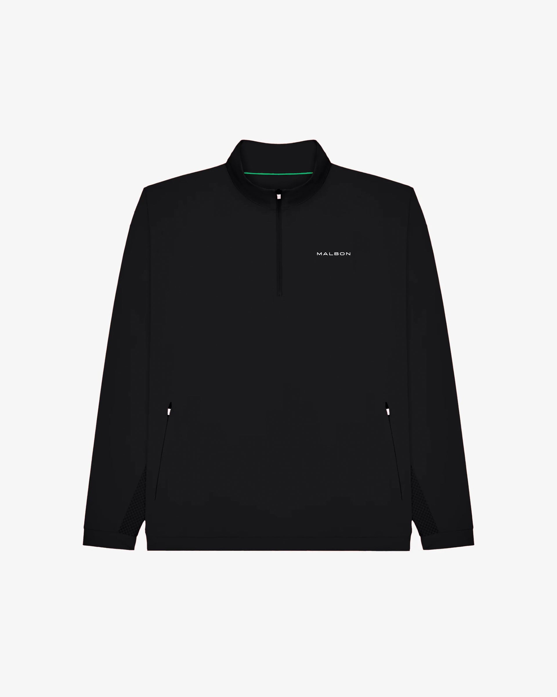 Malbon Performance Quarter Zip Shell Pullover - Black