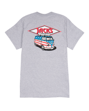 Jack's Surfboards Men's American Bus Short Sleeve Tee - Heather Grey