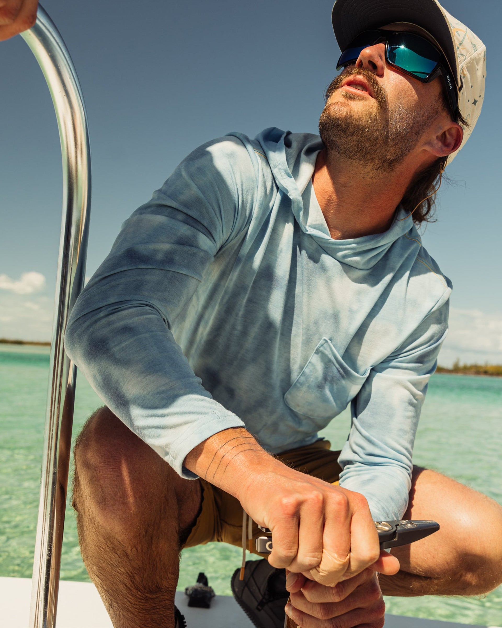 Marsh Wear Buxton Tech Hoodie - Light Blue Salt Camo