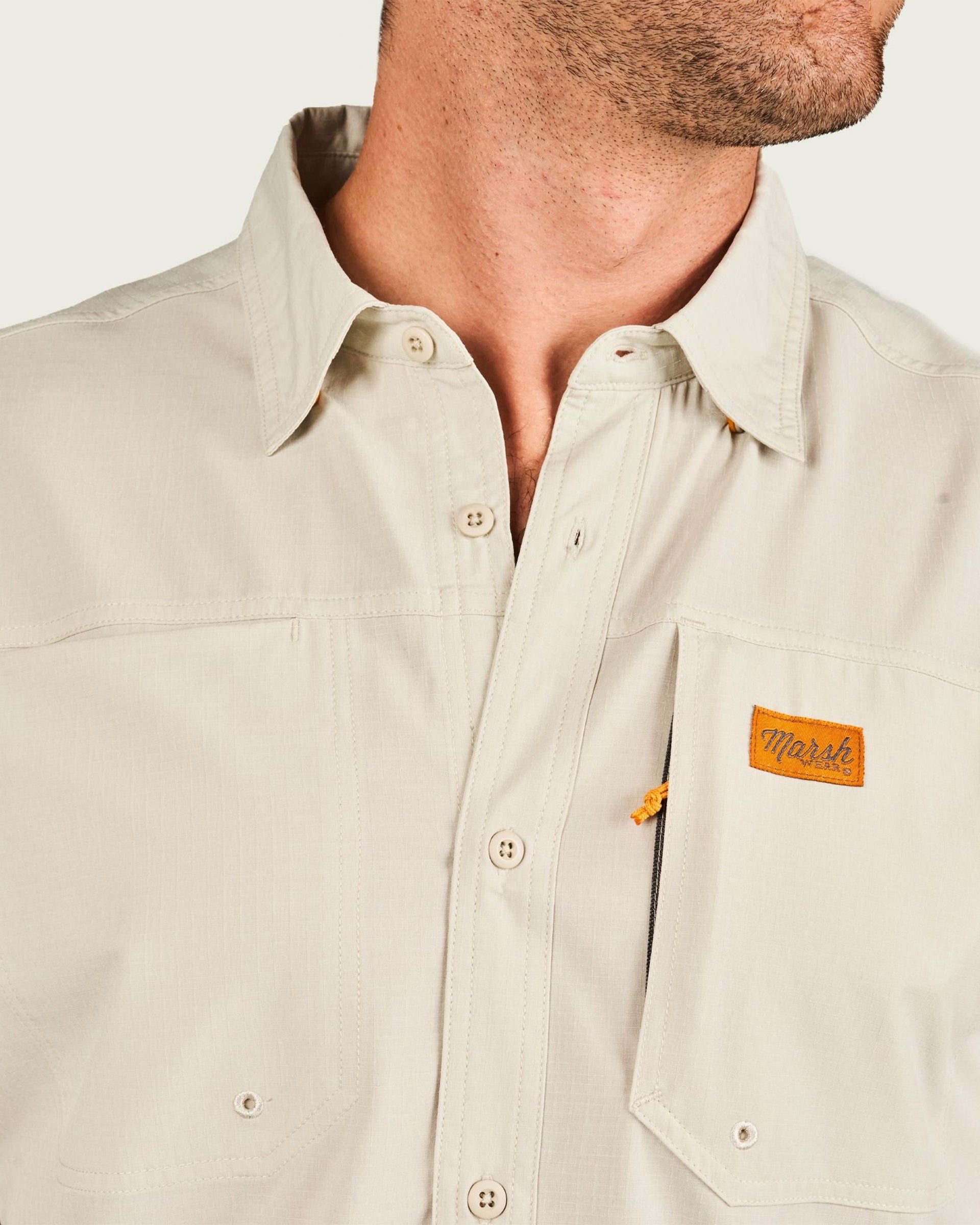 Marsh Wear Lenwood Tech Longsleeve Shirt - Stone