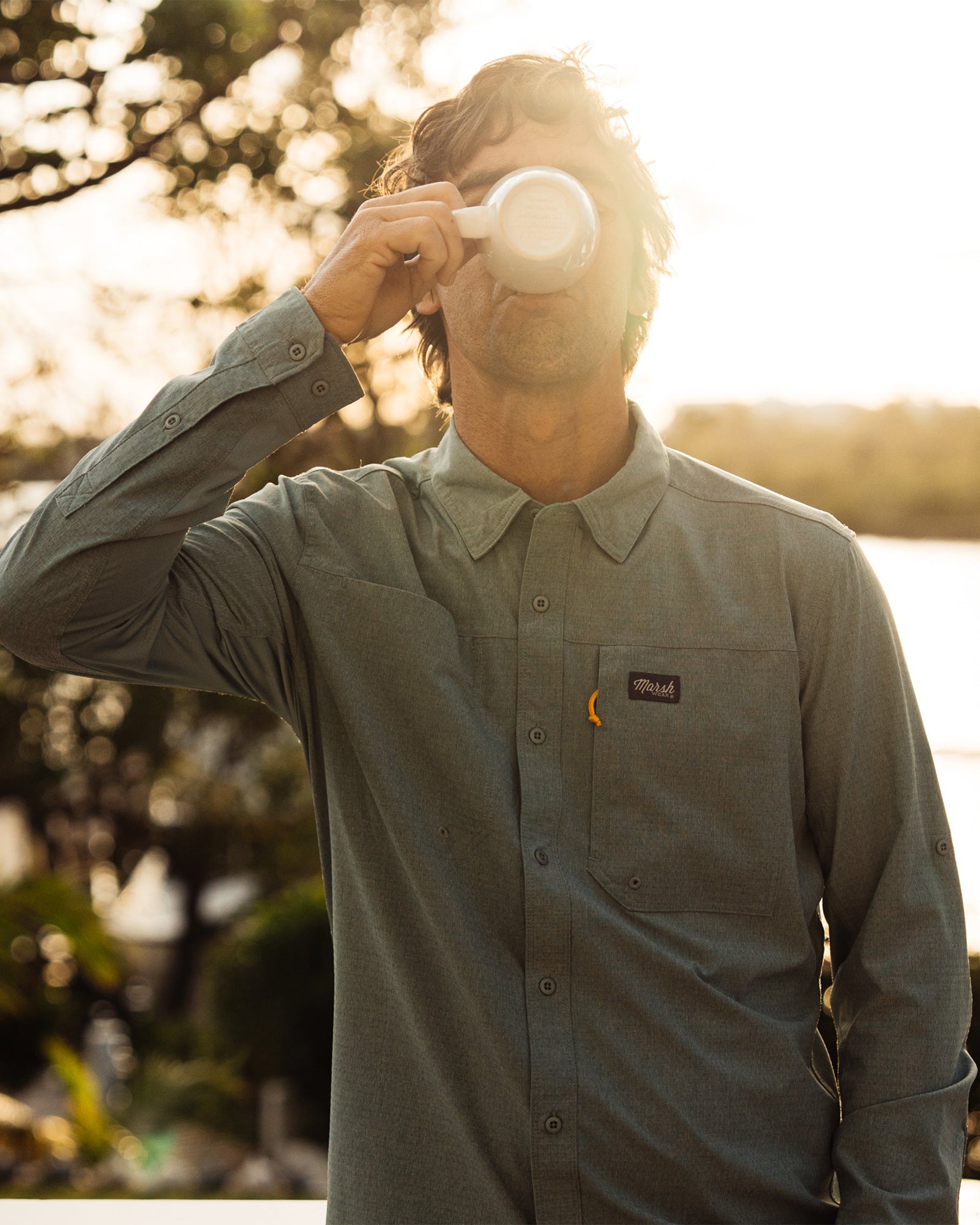 Marsh Wear Lenwood Tech Long Sleeve Shirt - Trellis