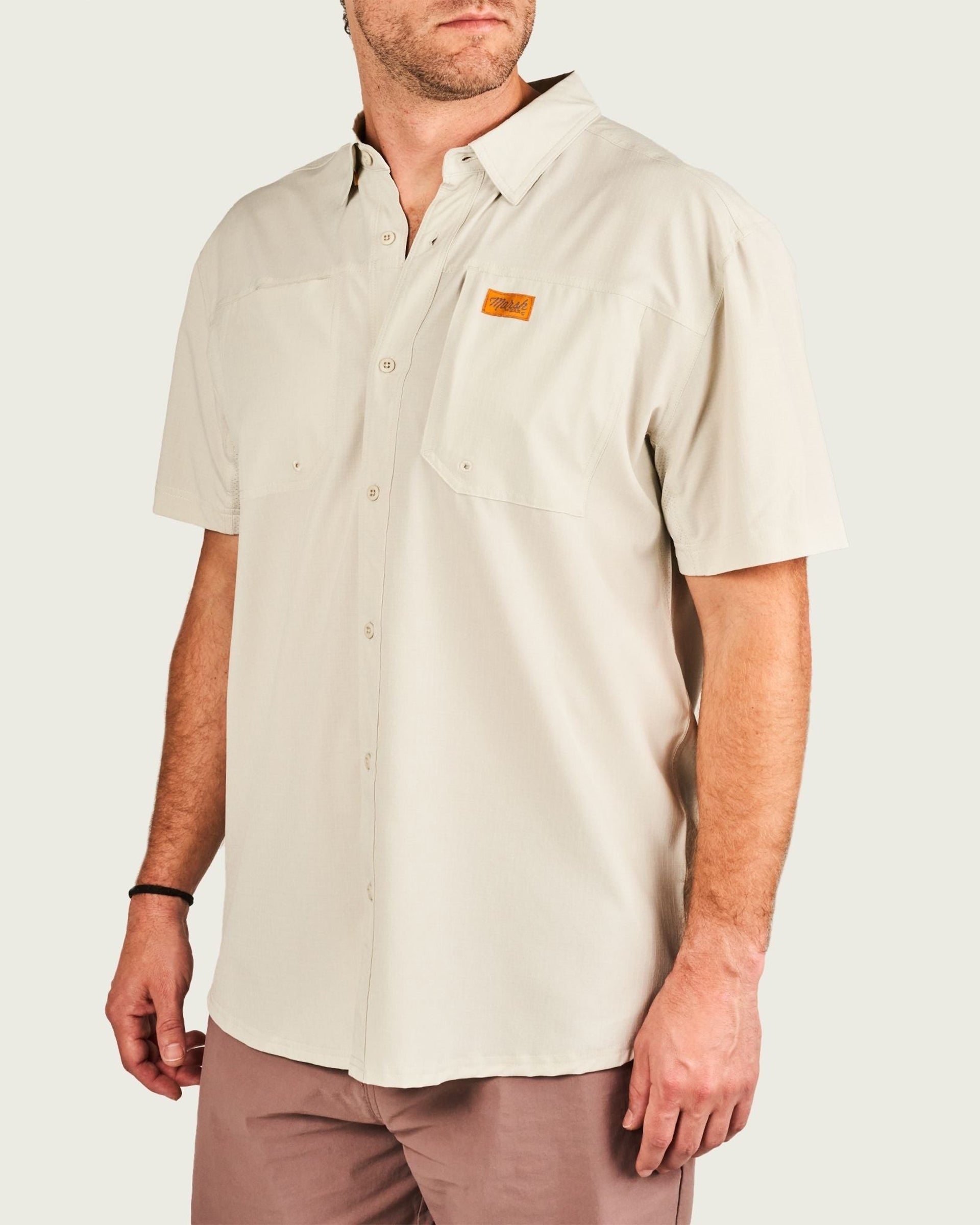 Marsh Wear Lenwood Tech Short Sleeve Shirt - Stone