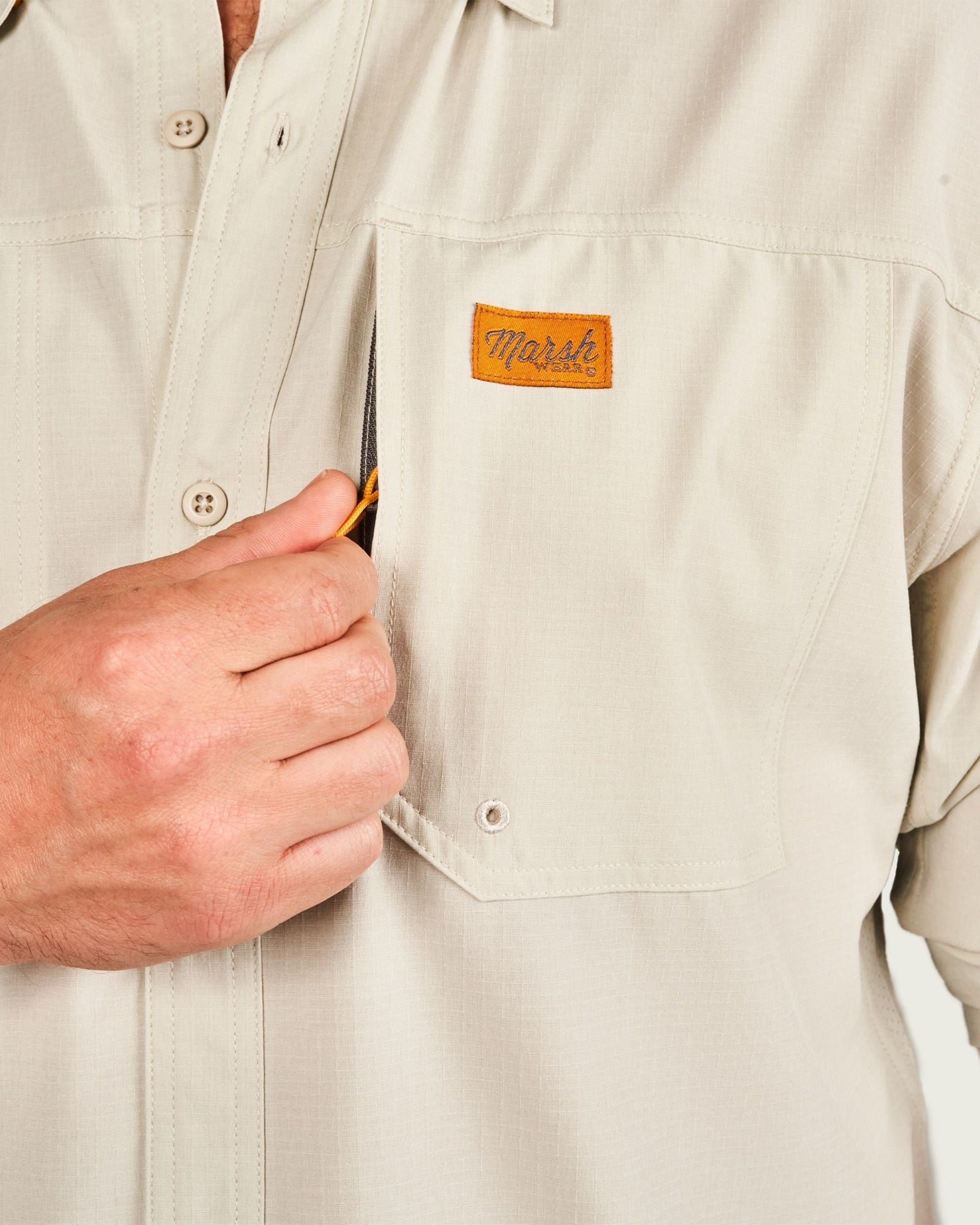 Marsh Wear Lenwood Tech Short Sleeve Shirt - Stone