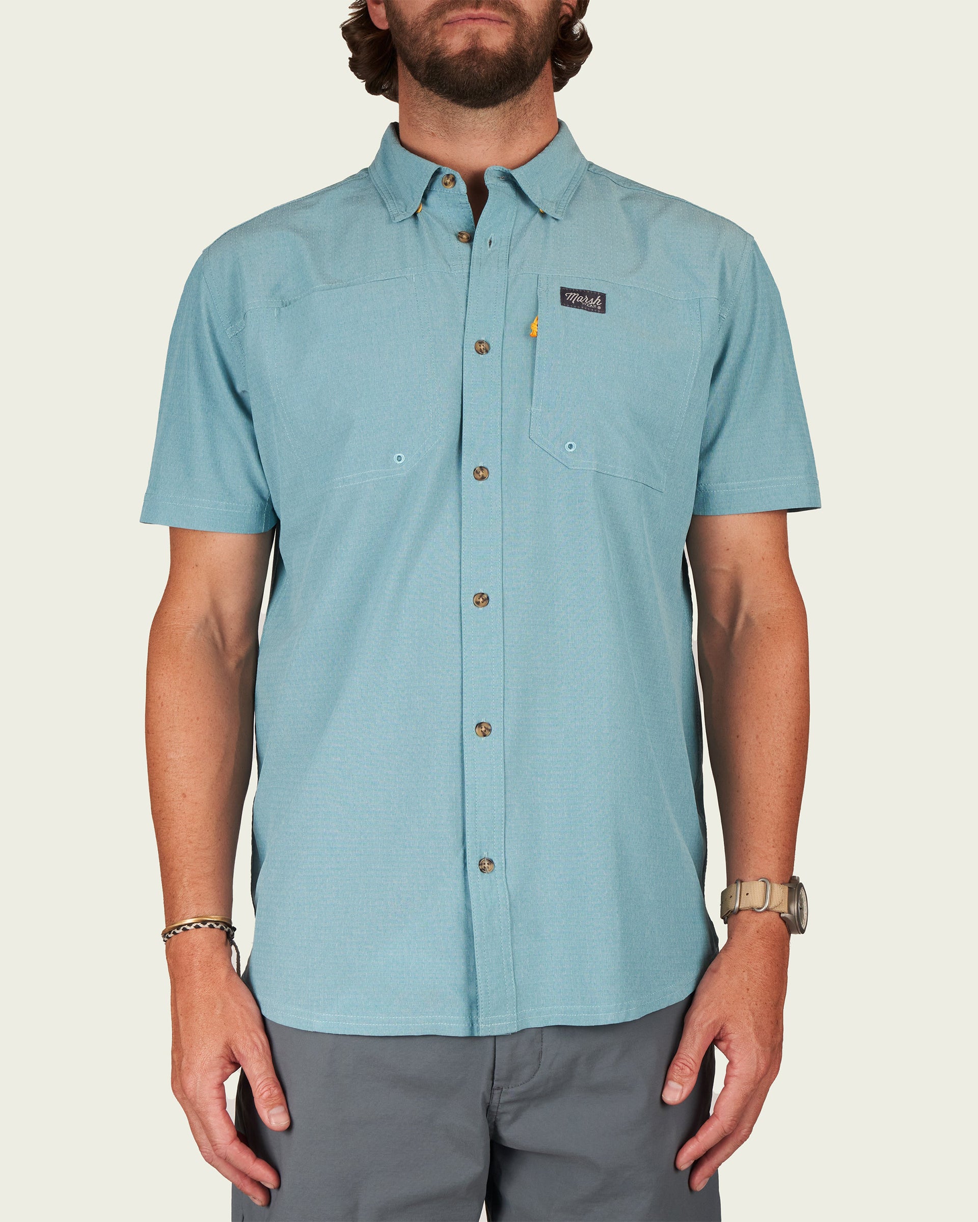 Marsh Wear Lenwood Tech Short Sleeve Shirt - Botany Bay