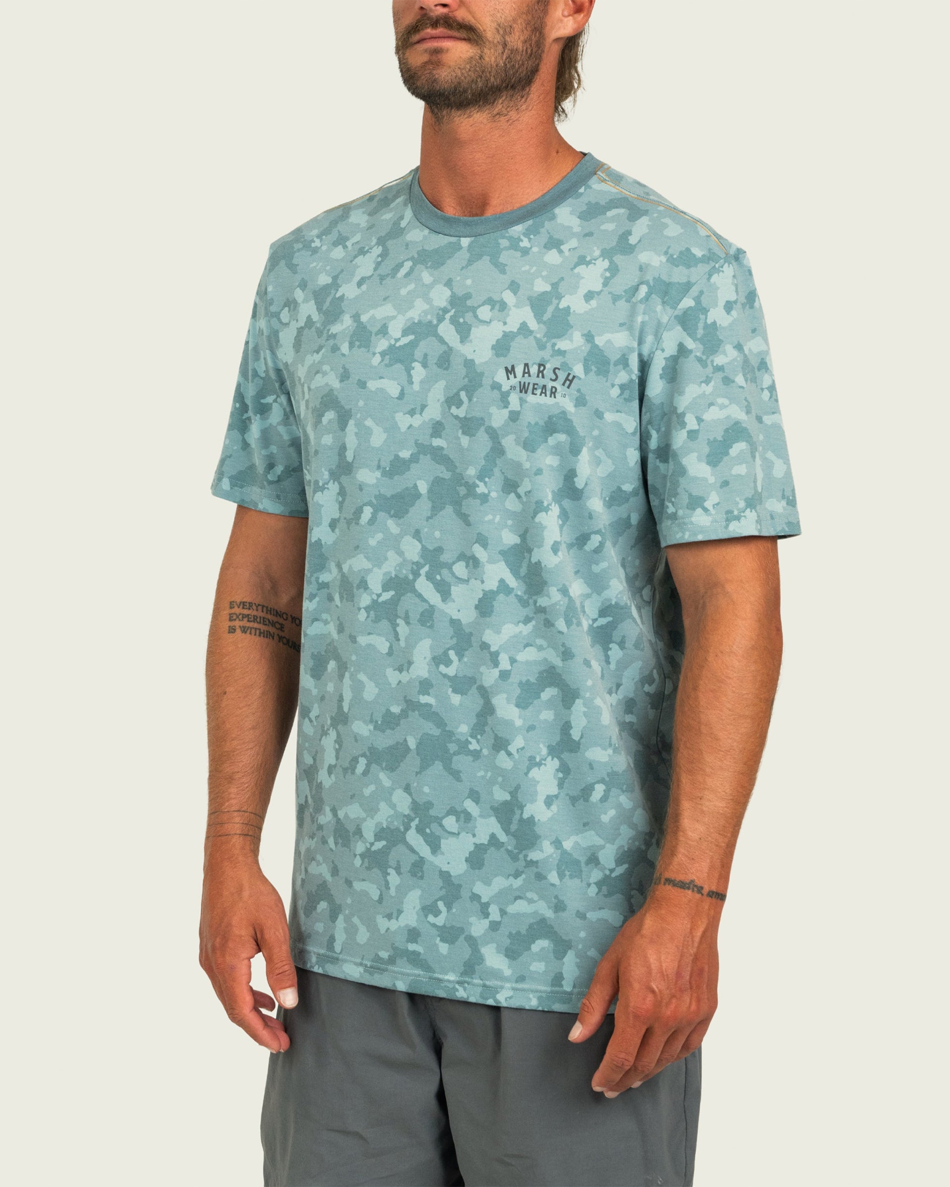 Marsh Wear Stackhouse Tech Tee - Trellis Foxhole Heather