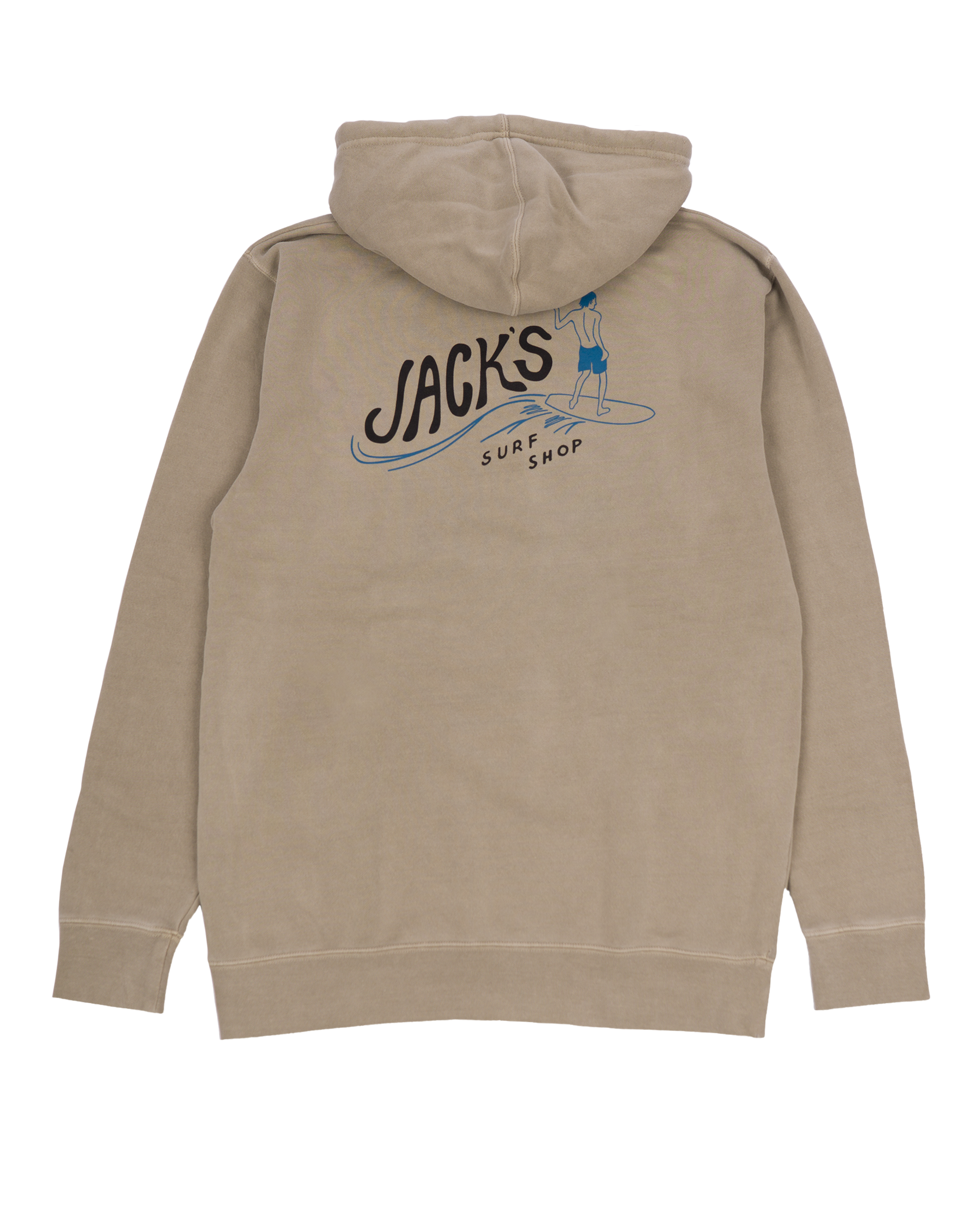 Jack's Surfboards Men's Bobber Pigment Dyed Pullover Hoodie - Cement