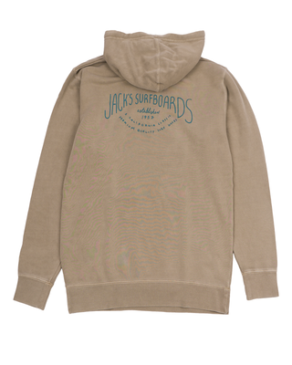 Men's Jack's Surfboards Crescent Pigment Dyed Pullover Hoodie - Cement
