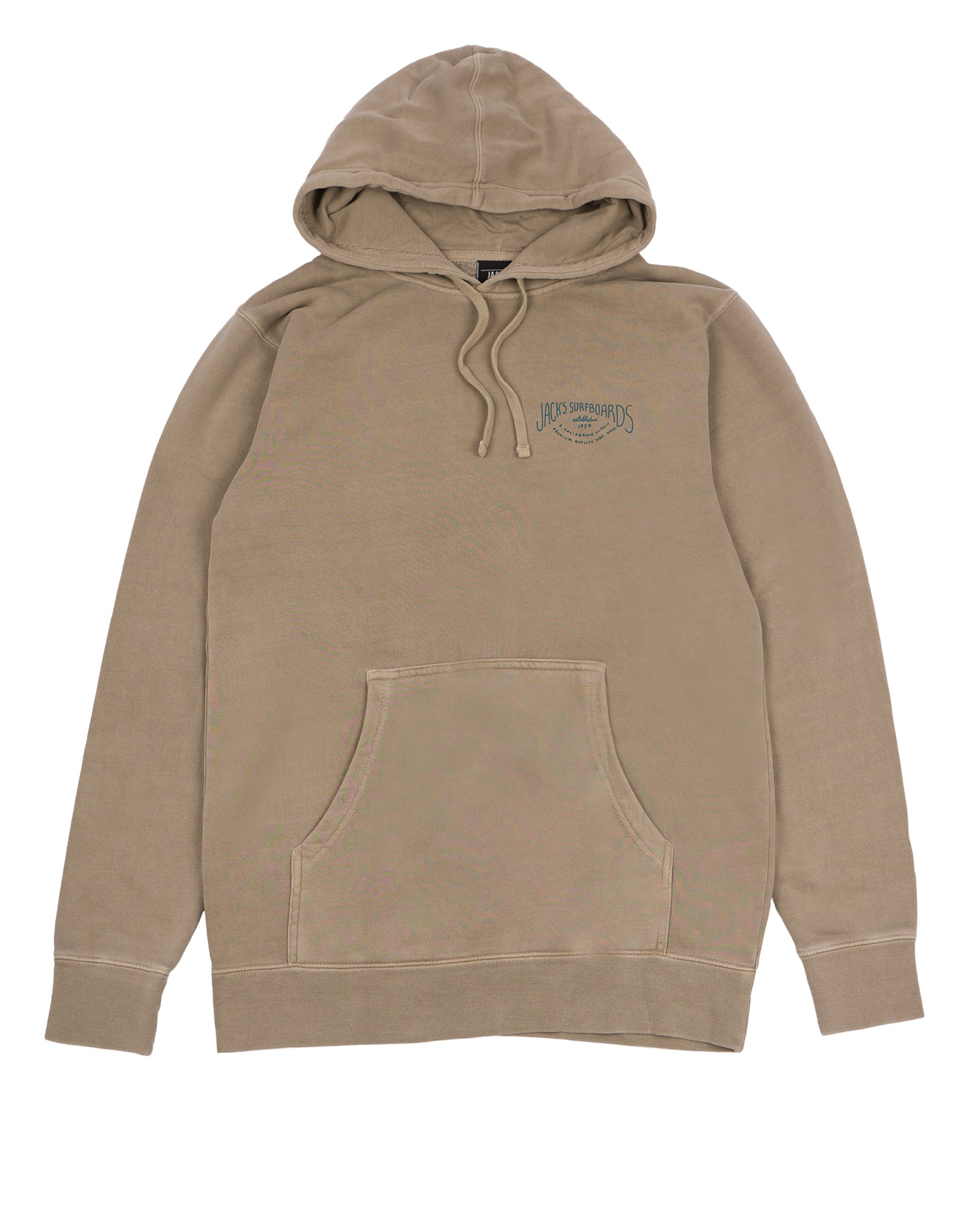 Men&#39;s Jack&#39;s Surfboards Crescent Pigment Dyed Pullover Hoodie - Cement