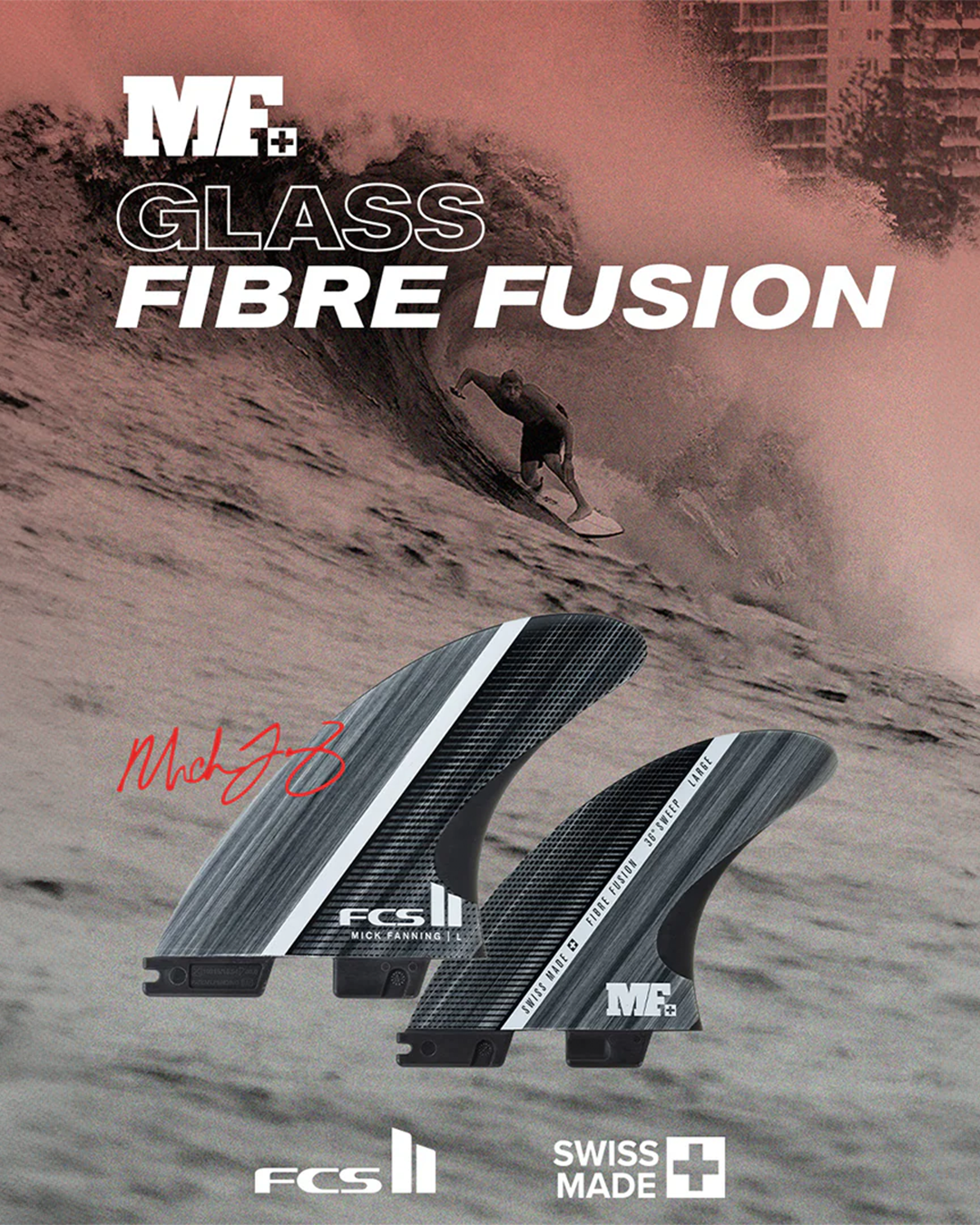 FCS II Mick Fanning Glass Fibre Fusion Tri Fin