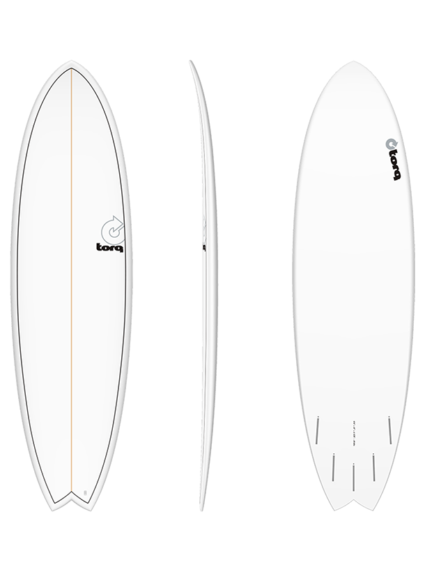 Mod Fish TET Tech Surfboard-White Pinline