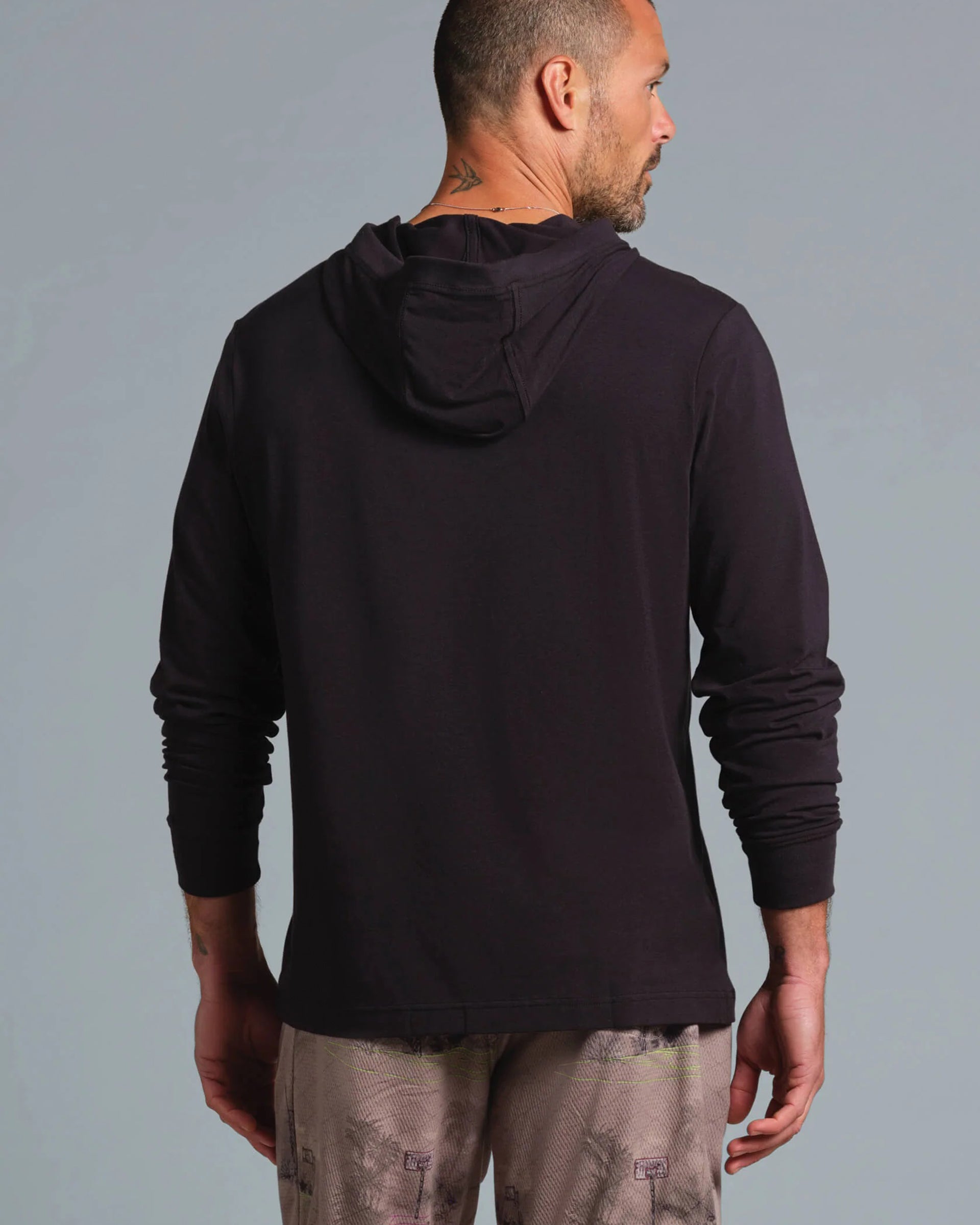 Municipal Enduro Stretch Long Sleeve Hooded T-Shirt - Black