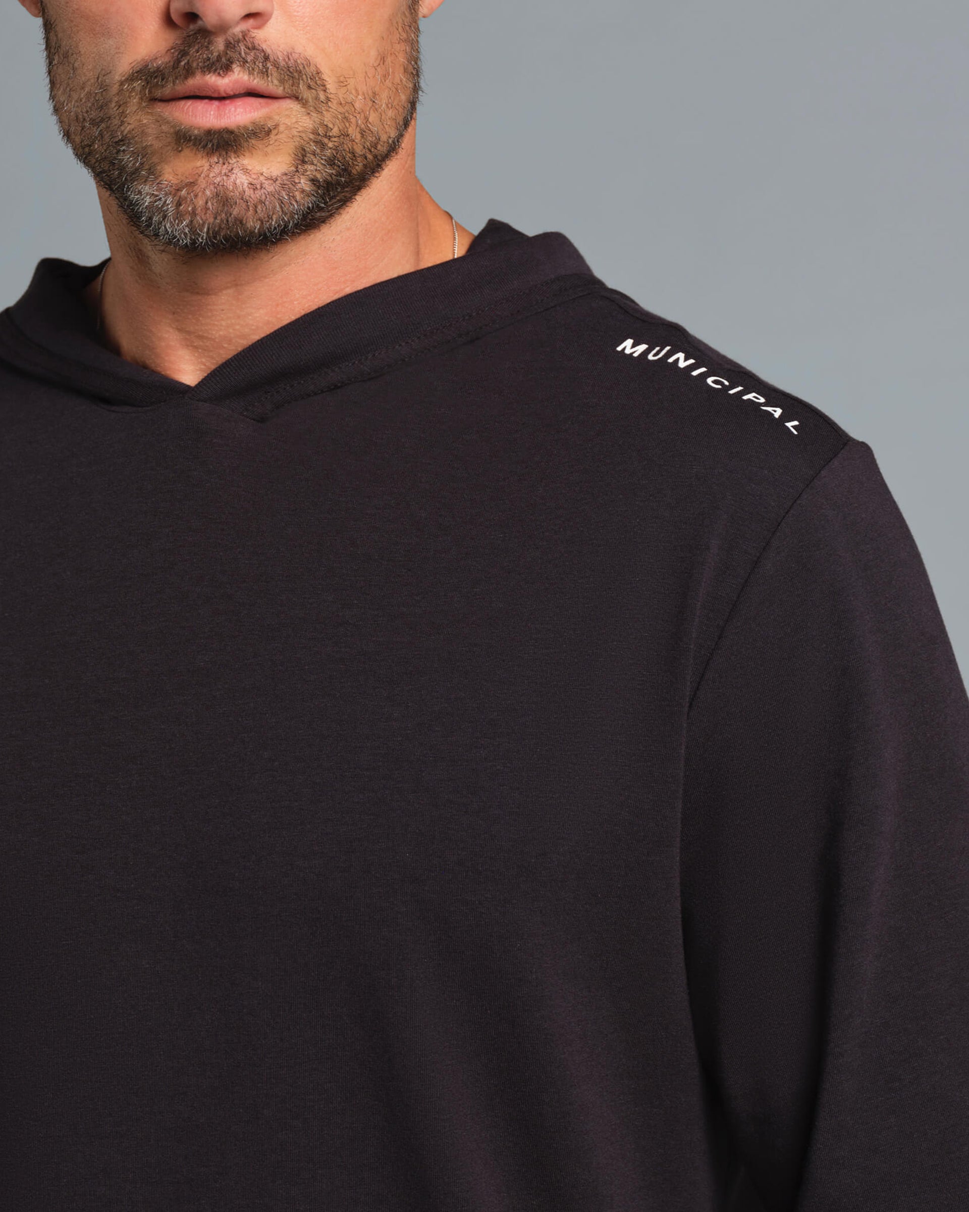 Municipal Enduro Stretch Long Sleeve Hooded T-Shirt - Black