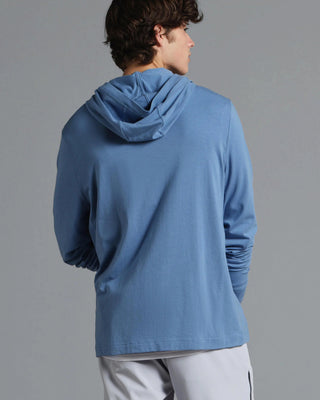 Municipal Enduro Stretch Long Sleeve Hooded T-Shirt - Denim