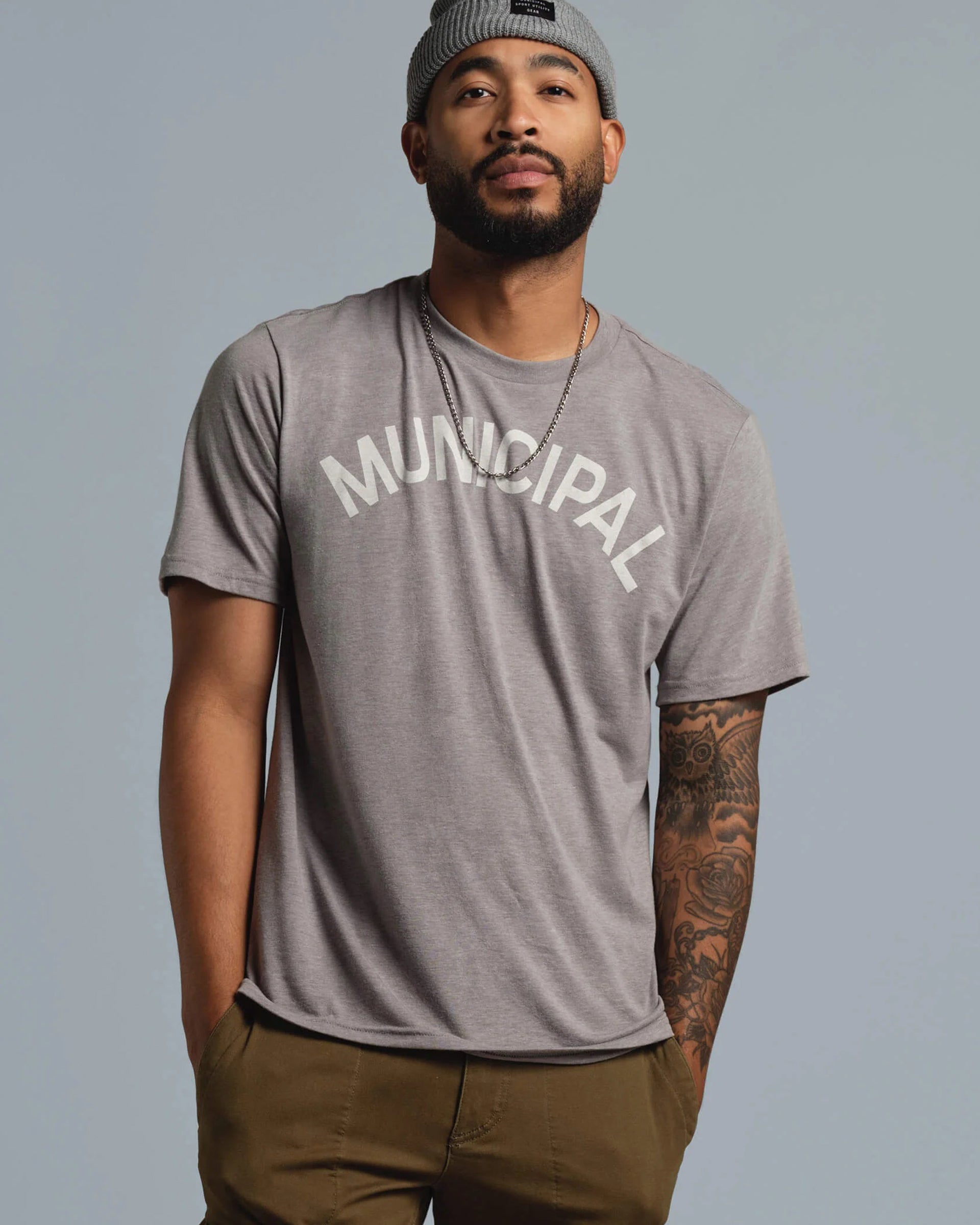 Municipal Origin Superblend Short Sleeve T-Shirt - Athletic Gray/Natural Heater