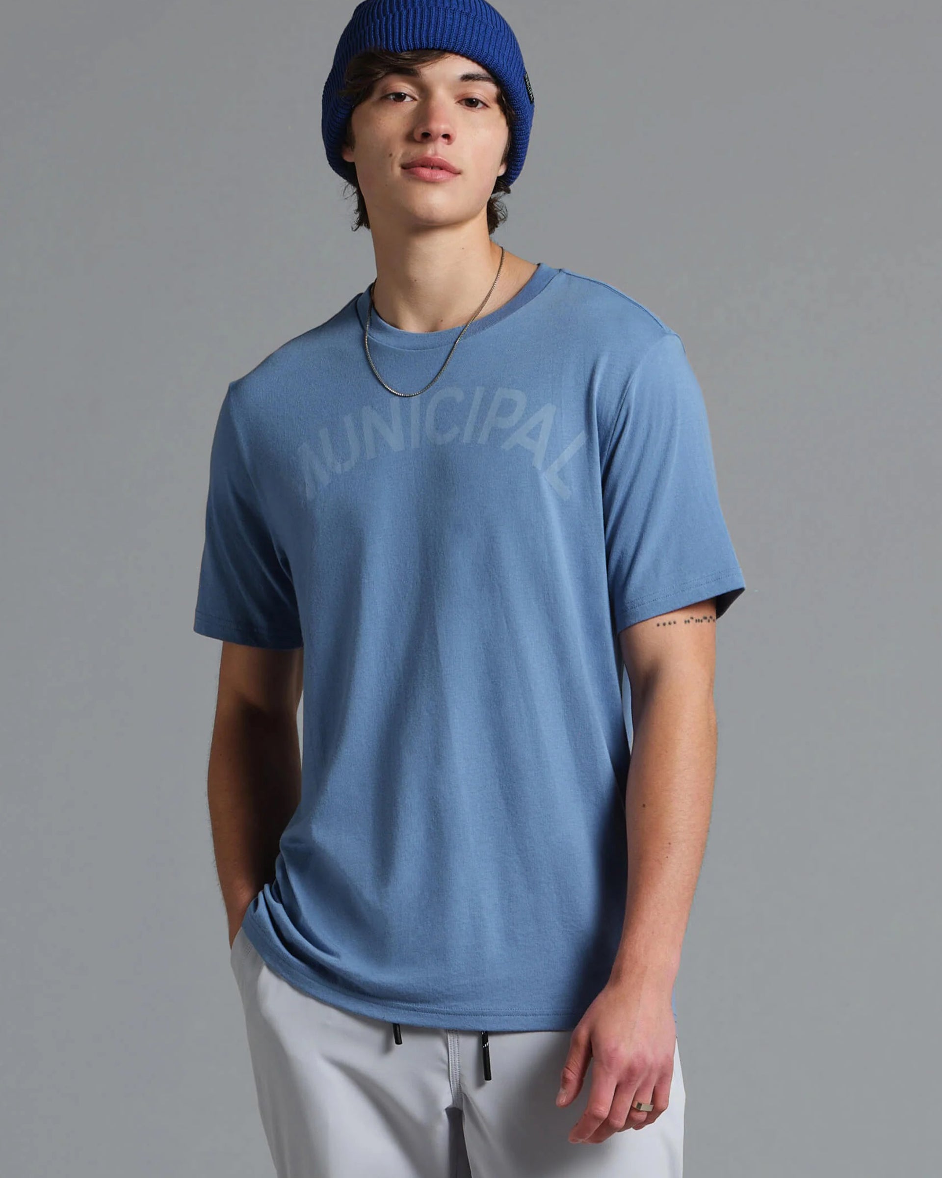 Municipal Origin Superblend Short Sleeve T-Shirt - Denim