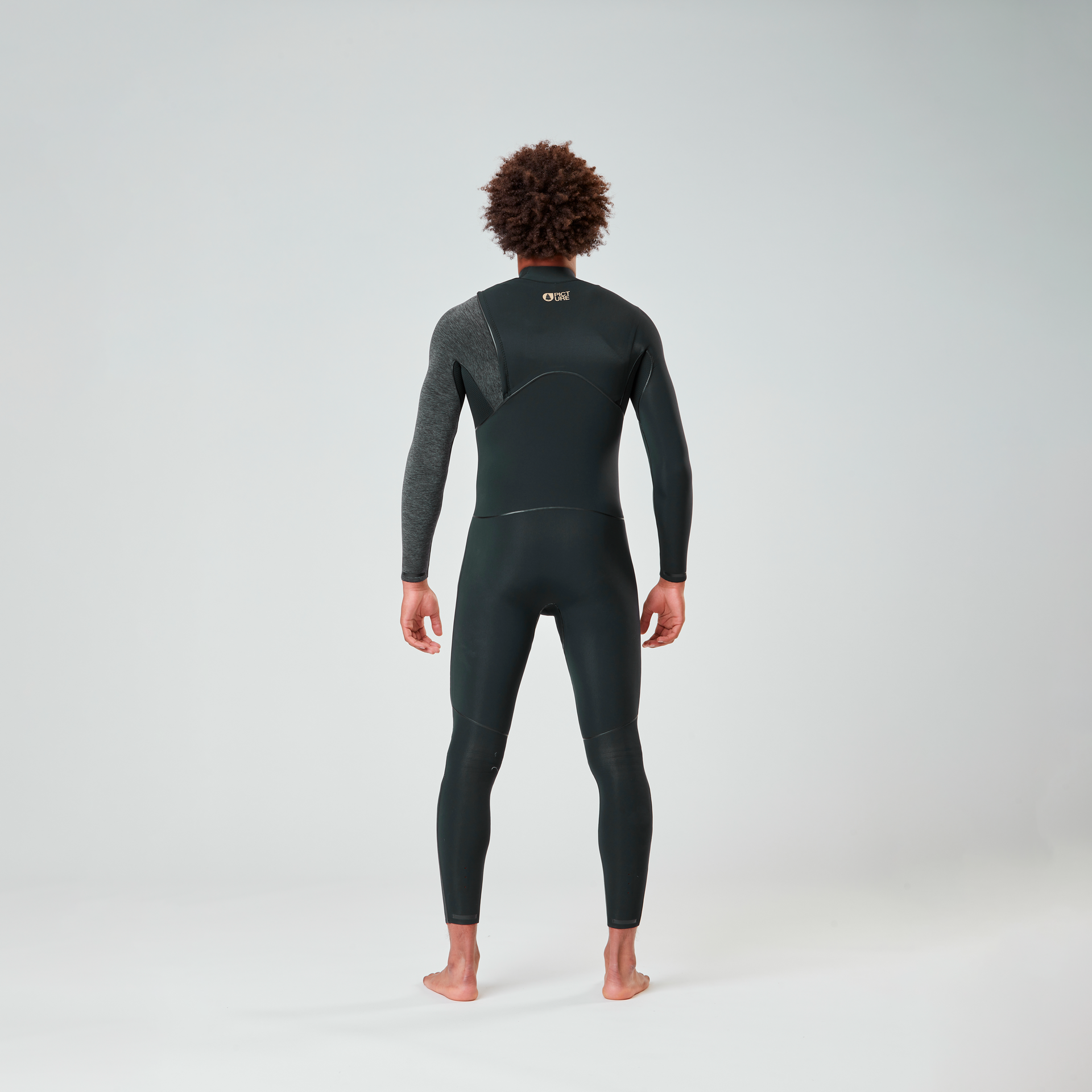 Picture 3/2mm Dome Front Chest Zip Fullsuit Wetsuit - BLACK