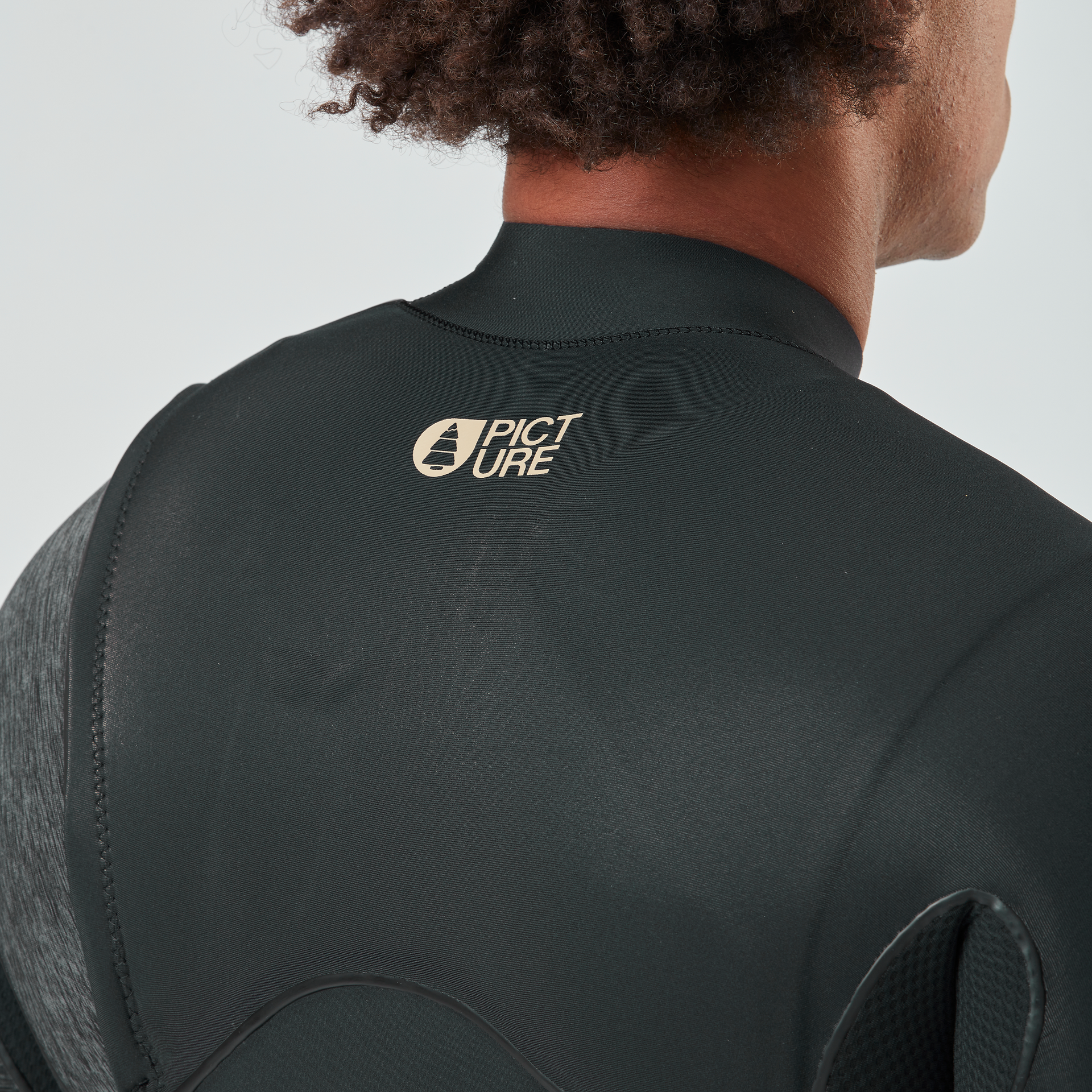 Picture 3/2mm Dome Front Chest Zip Fullsuit Wetsuit - BLACK