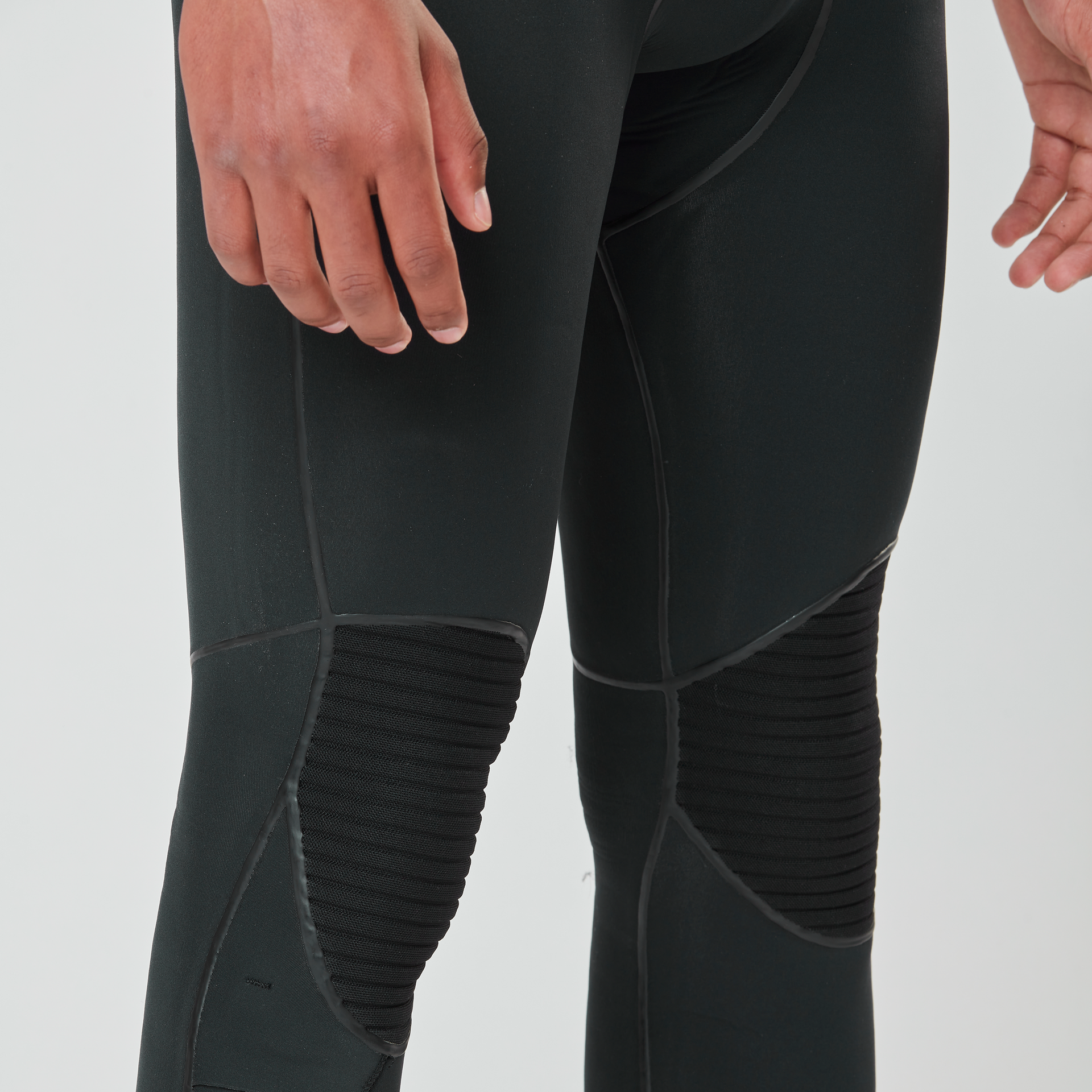 Picture 3/2mm Dome Front Chest Zip Fullsuit Wetsuit - BLACK