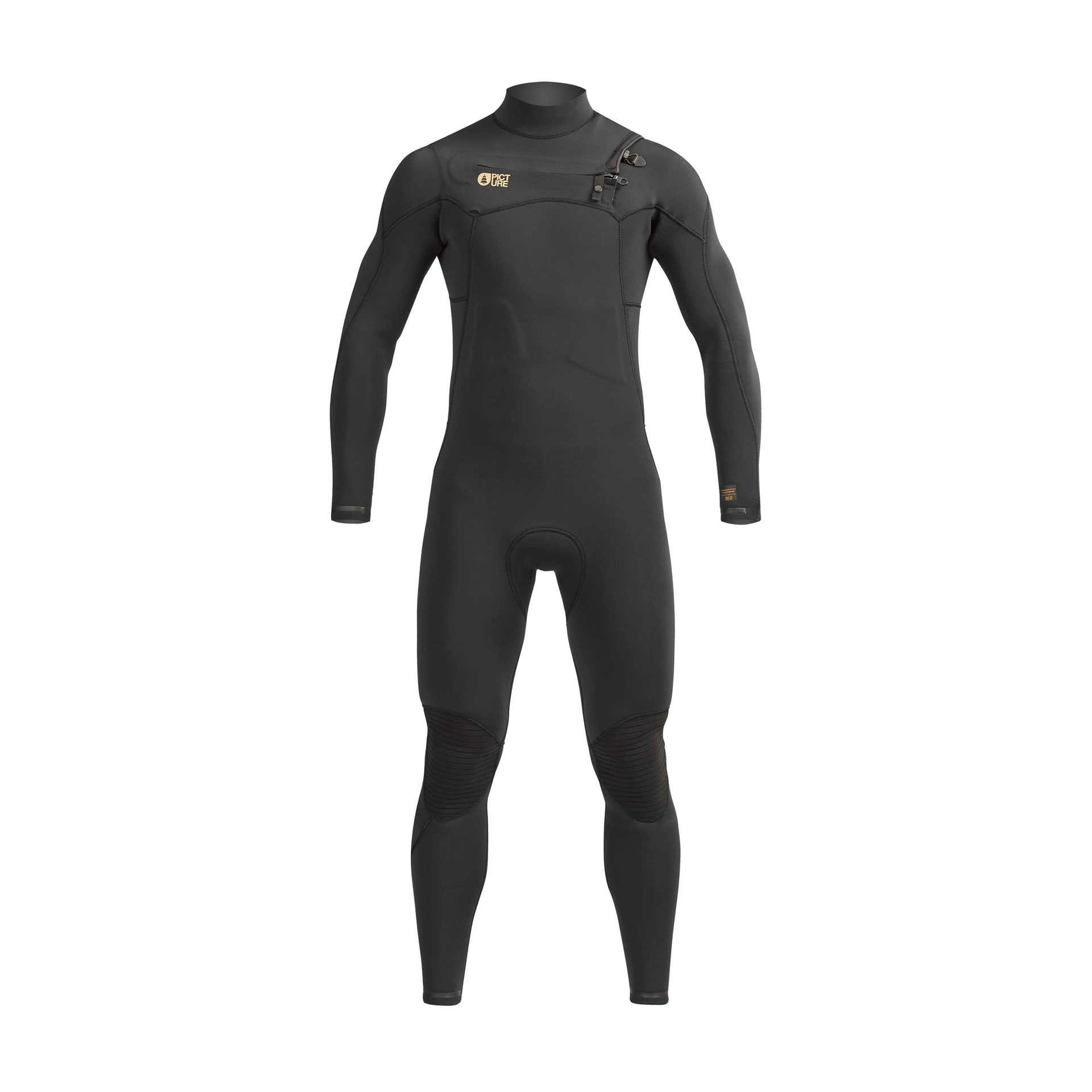 Picture Men's 4/3mm Equation Front Zip Fullsuit Wetsuit - BLACK