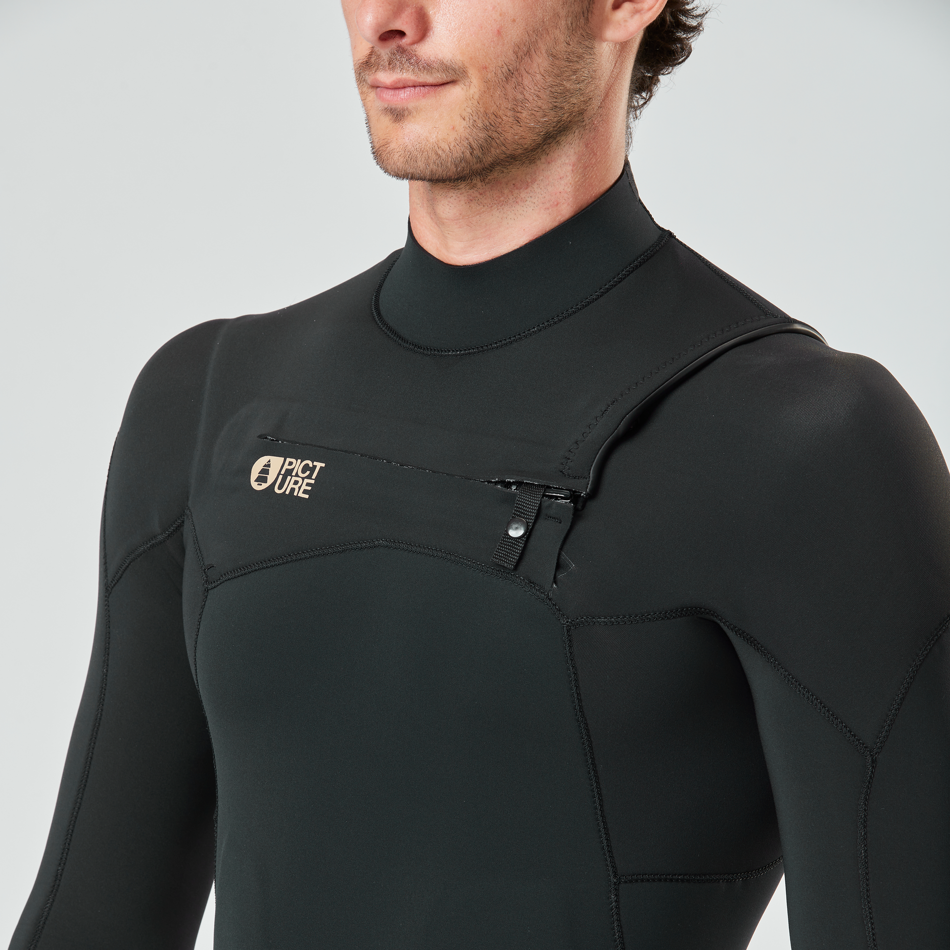 Picture Men's 4/3mm Equation Front Zip Fullsuit Wetsuit - BLACK