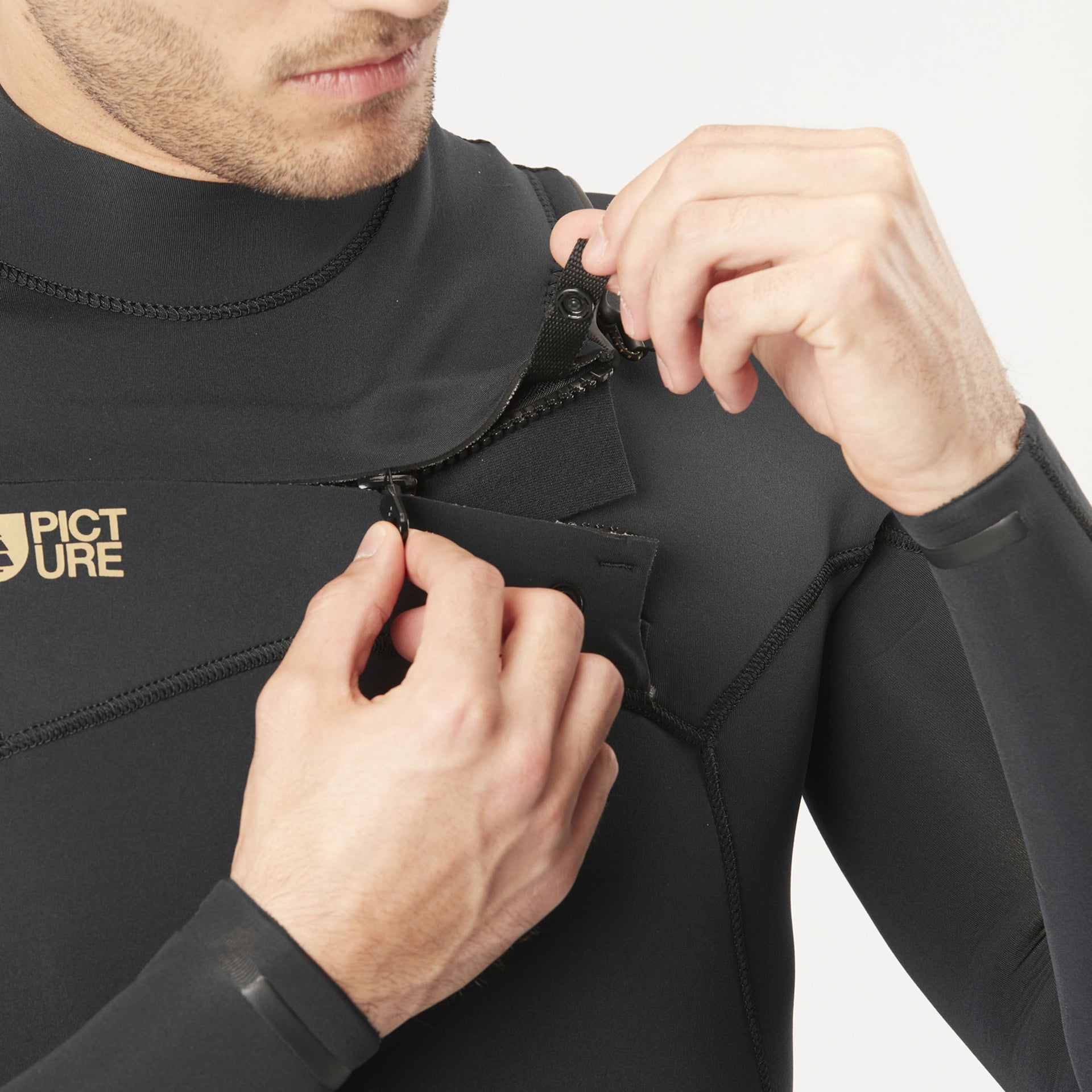 Picture Men's 4/3mm Equation Front Zip Fullsuit Wetsuit - BLACK