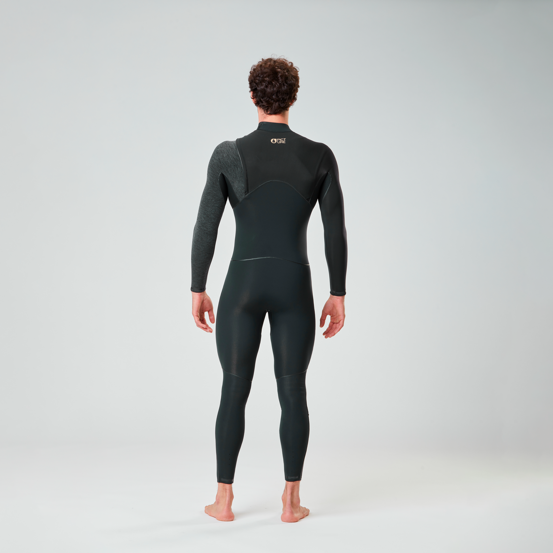 Picture 4/3mm Dome Front Chest Zip Fullsuit Wetsuit - BLACK