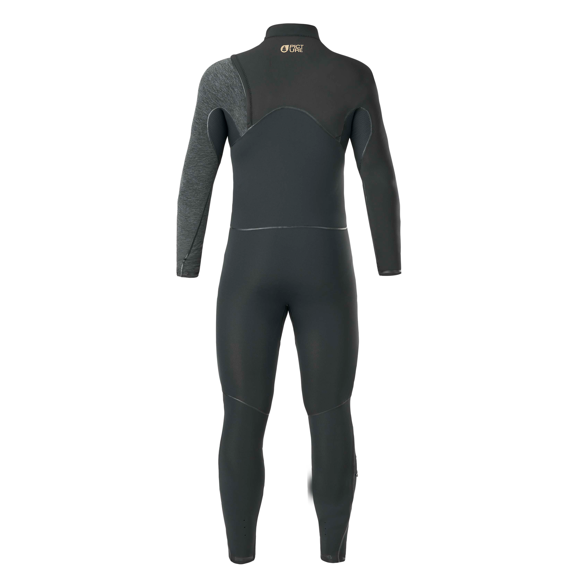 Picture 4/3mm Dome Front Chest Zip Fullsuit Wetsuit - BLACK