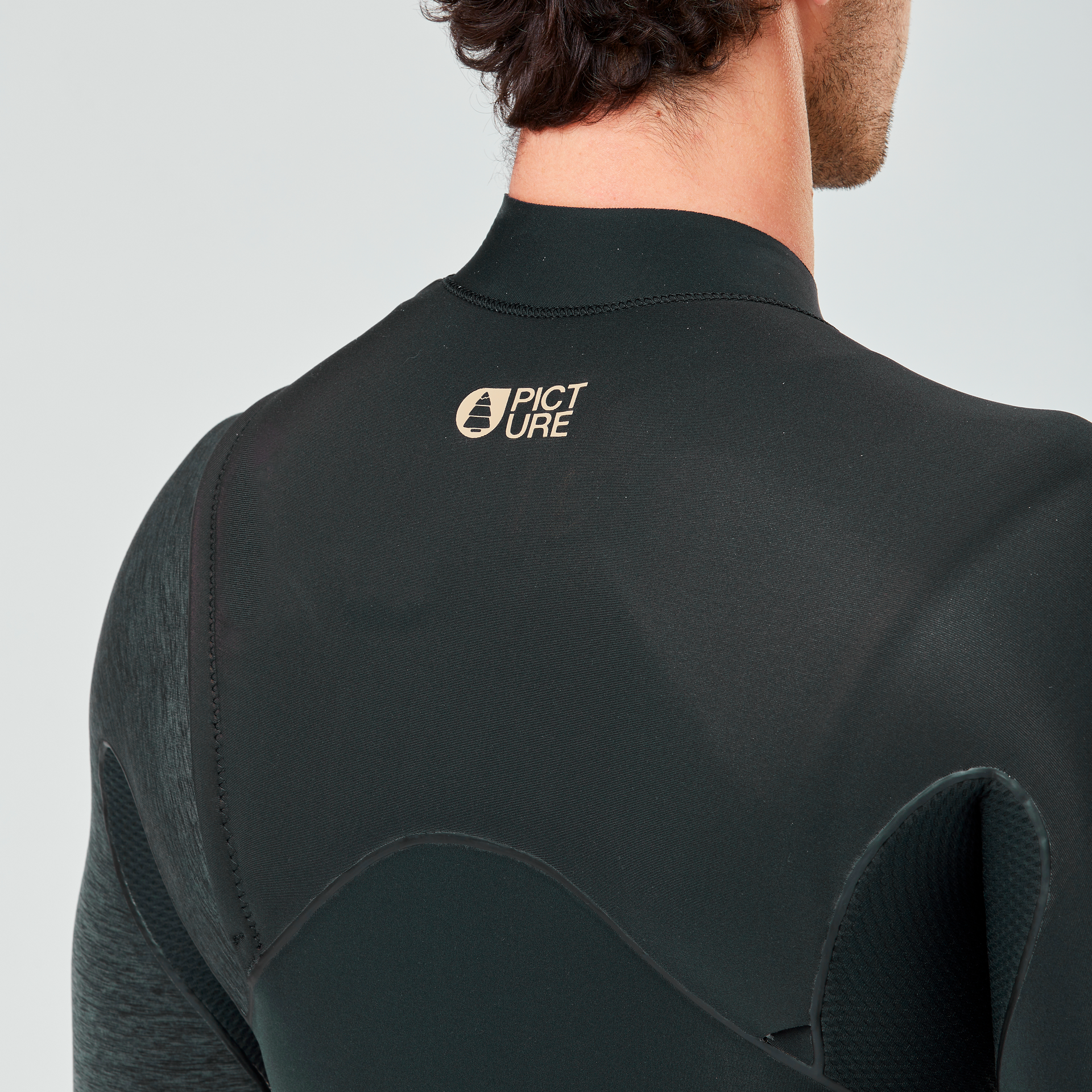 Picture 4/3mm Dome Front Chest Zip Fullsuit Wetsuit - BLACK
