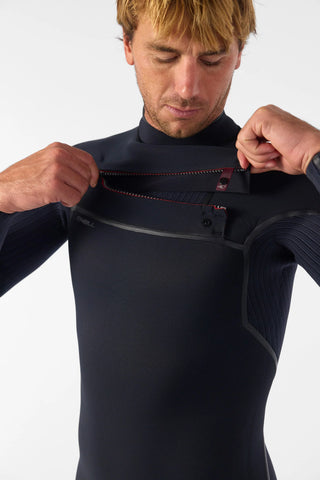 O'Neill Men's Hyperfreak Fire 3/2mm+ Chest Zip Fullsuit Wetsuit - BlackBlack