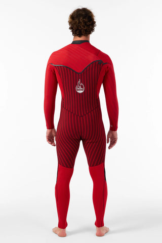 O'Neill Men's Hyperfreak Fire 3/2mm+ Chest Zip Fullsuit Wetsuit - BlackBlack