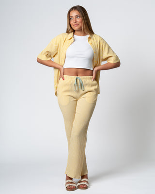 Myrtle Seersucker Pants - Yellow