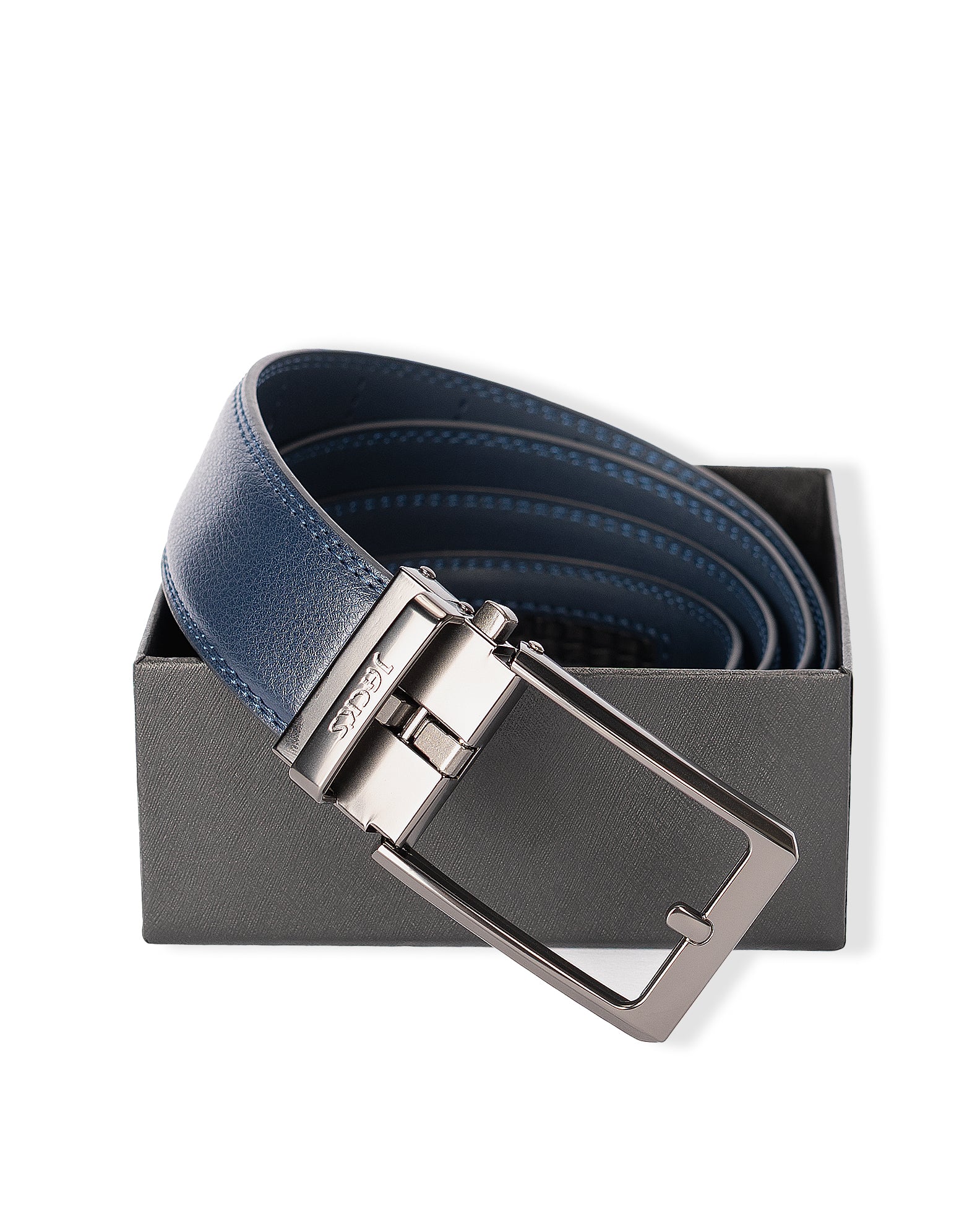 Leather Belt - Navy