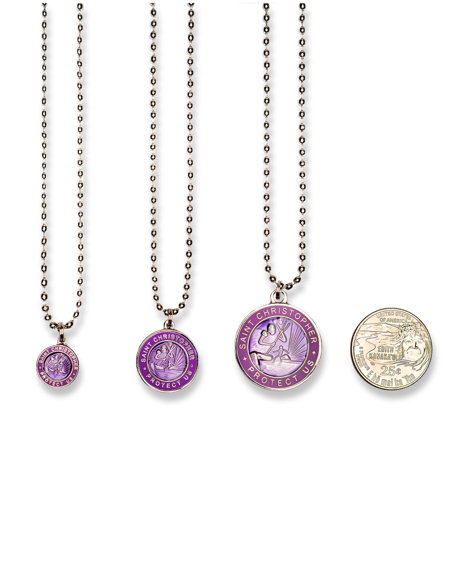 St. Christopher Necklace - Green/ White