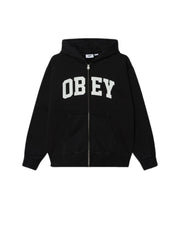 Obey Control Faded Zip Hoodie - Digital Black Faded Wash