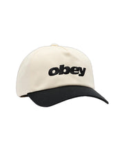 Obey Delta 5 Panel Strapback Hat - Unbleached Multi