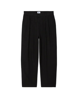 Foster Pleated Linen Pant - Black