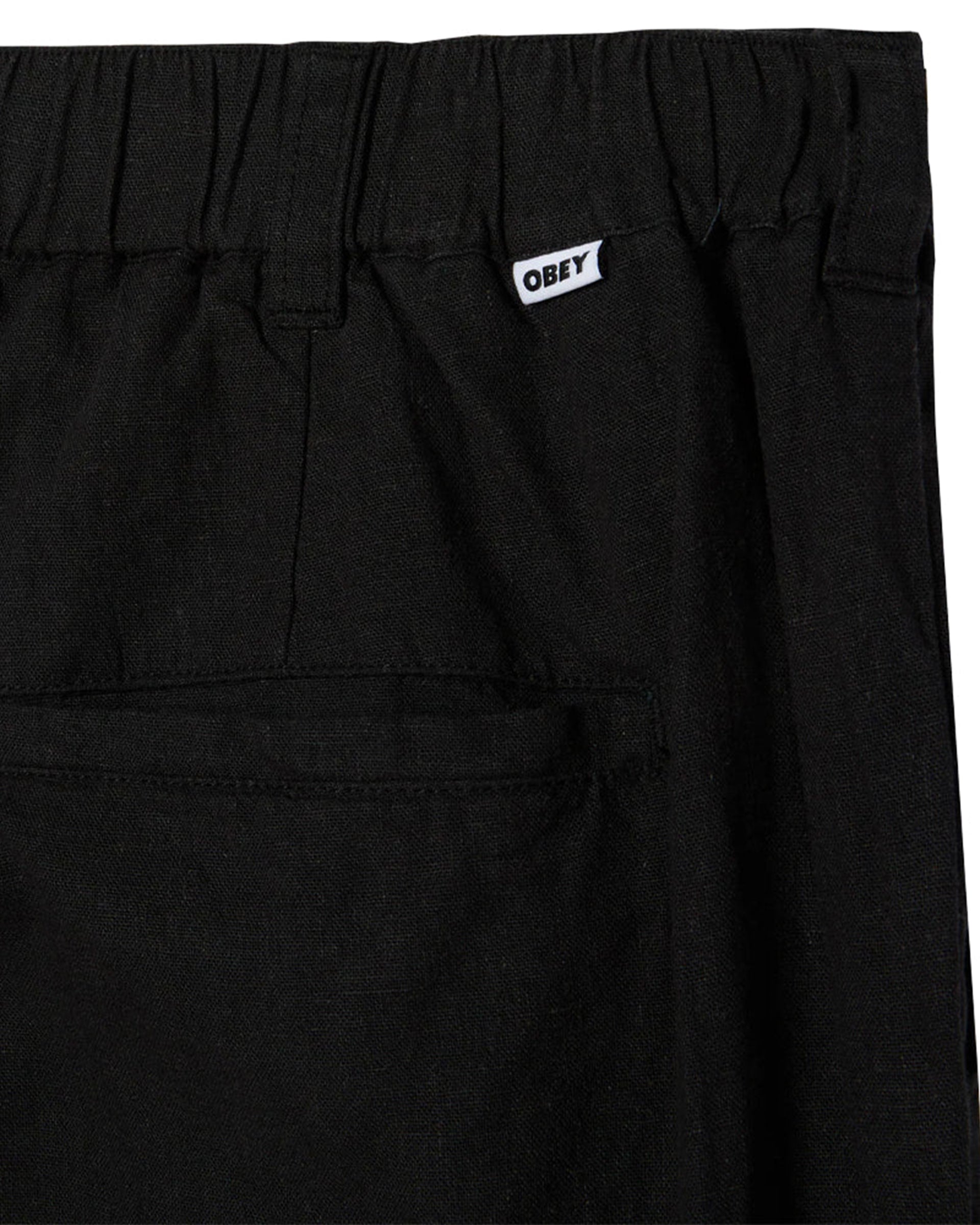 Foster Pleated Linen Pant - Black
