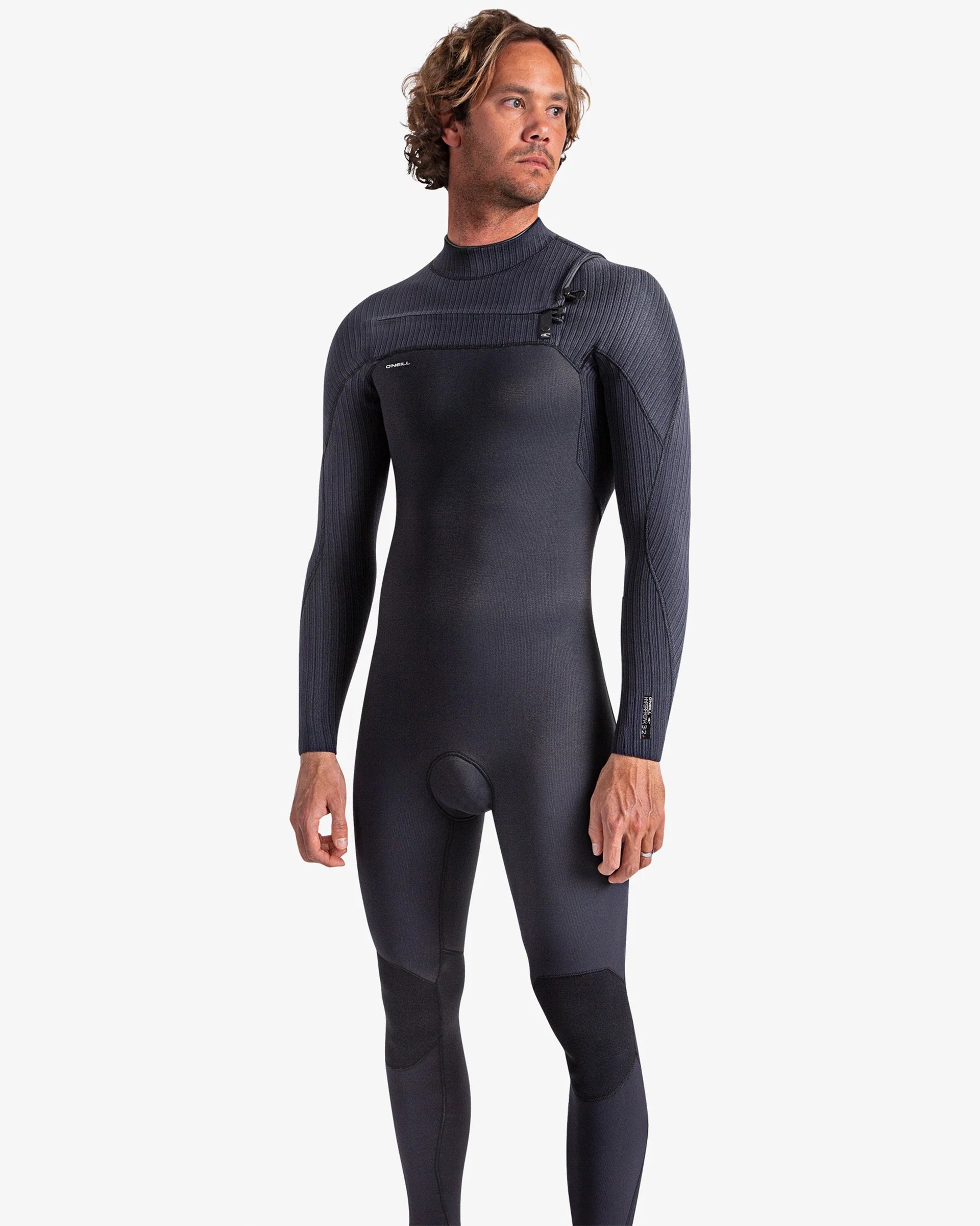 O'Neill Men's Hyperfreak 3/2+mm Chest Zip Fullsuit - Black/Black