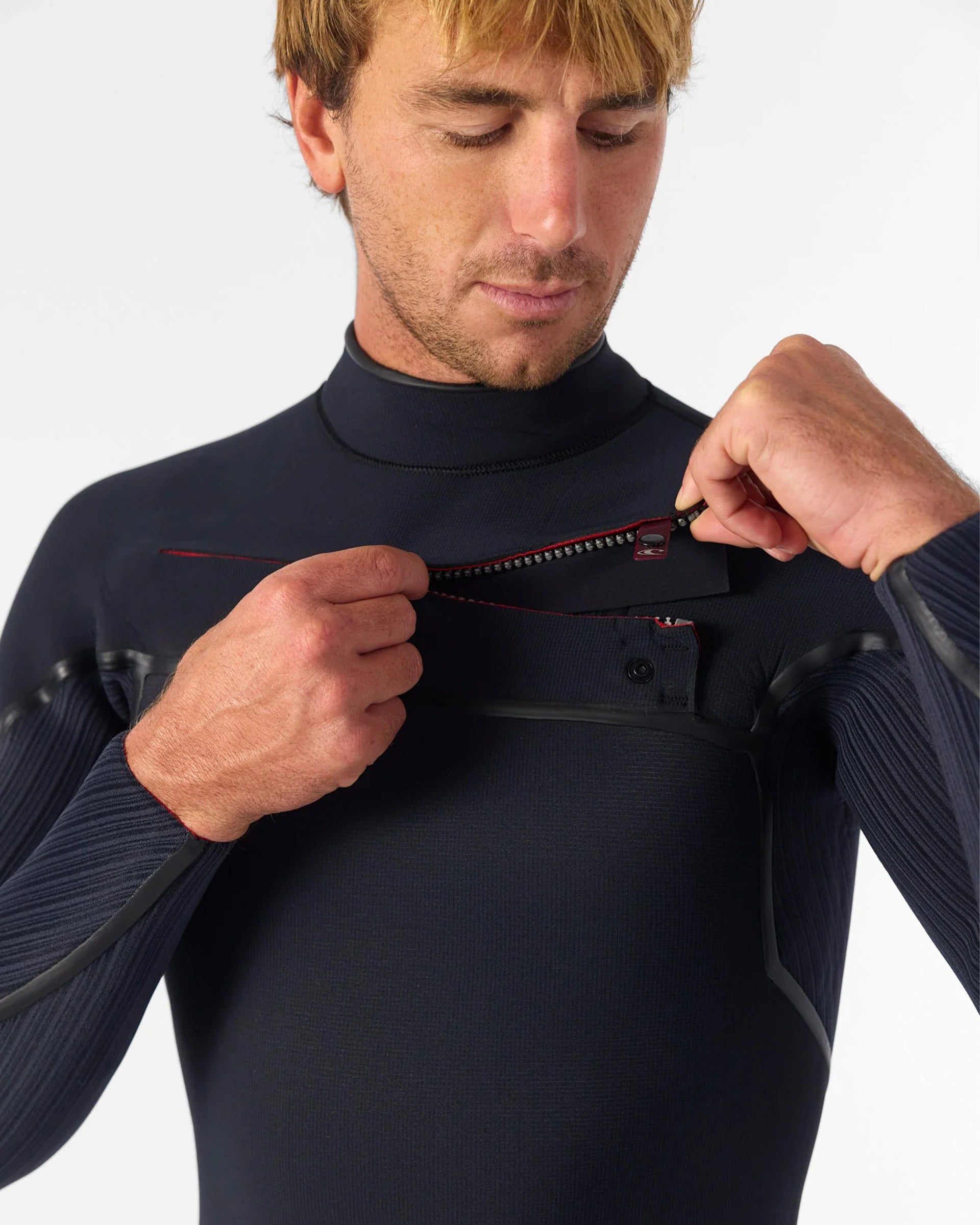 Hyperfreak Fire 4/3mm+ Chest Zip Full Wetsuit - Black/Black