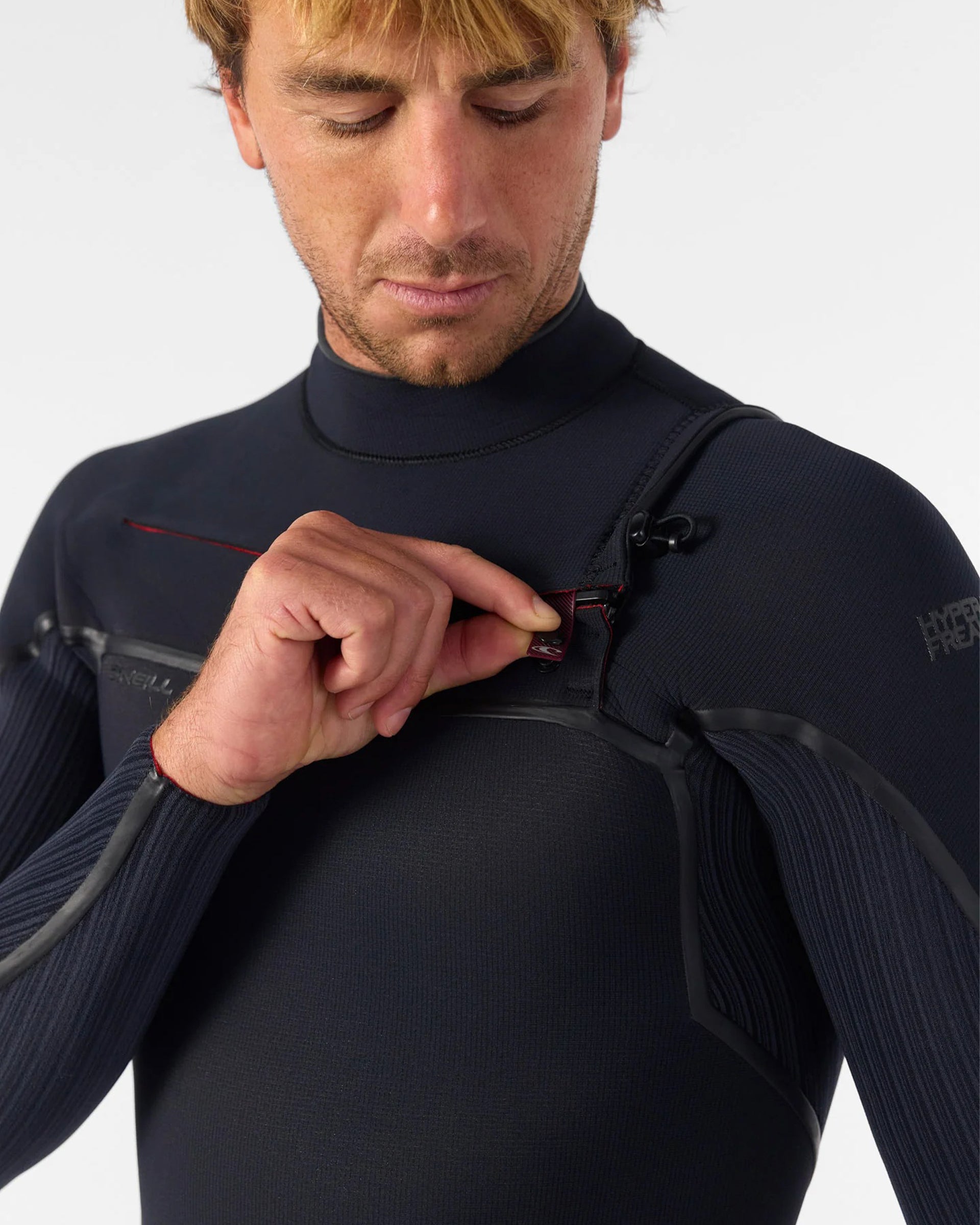 Hyperfreak Fire 4/3mm+ Chest Zip Full Wetsuit - Black/Black