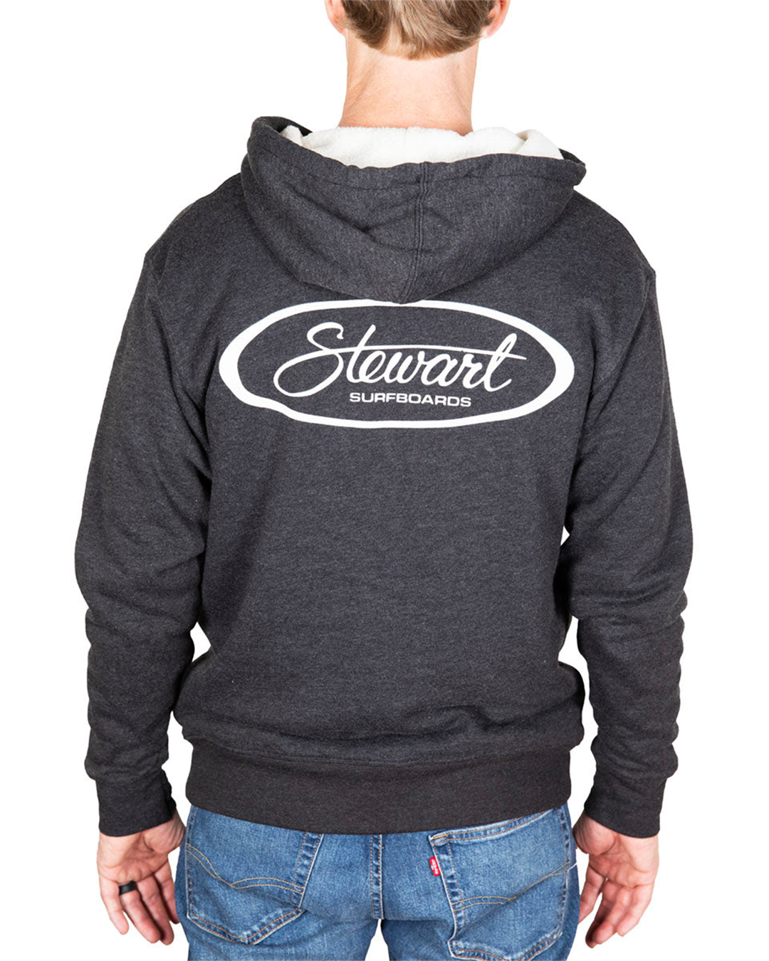 Stewart Surf Oval Sherpa Hoody-Charcoal Heather